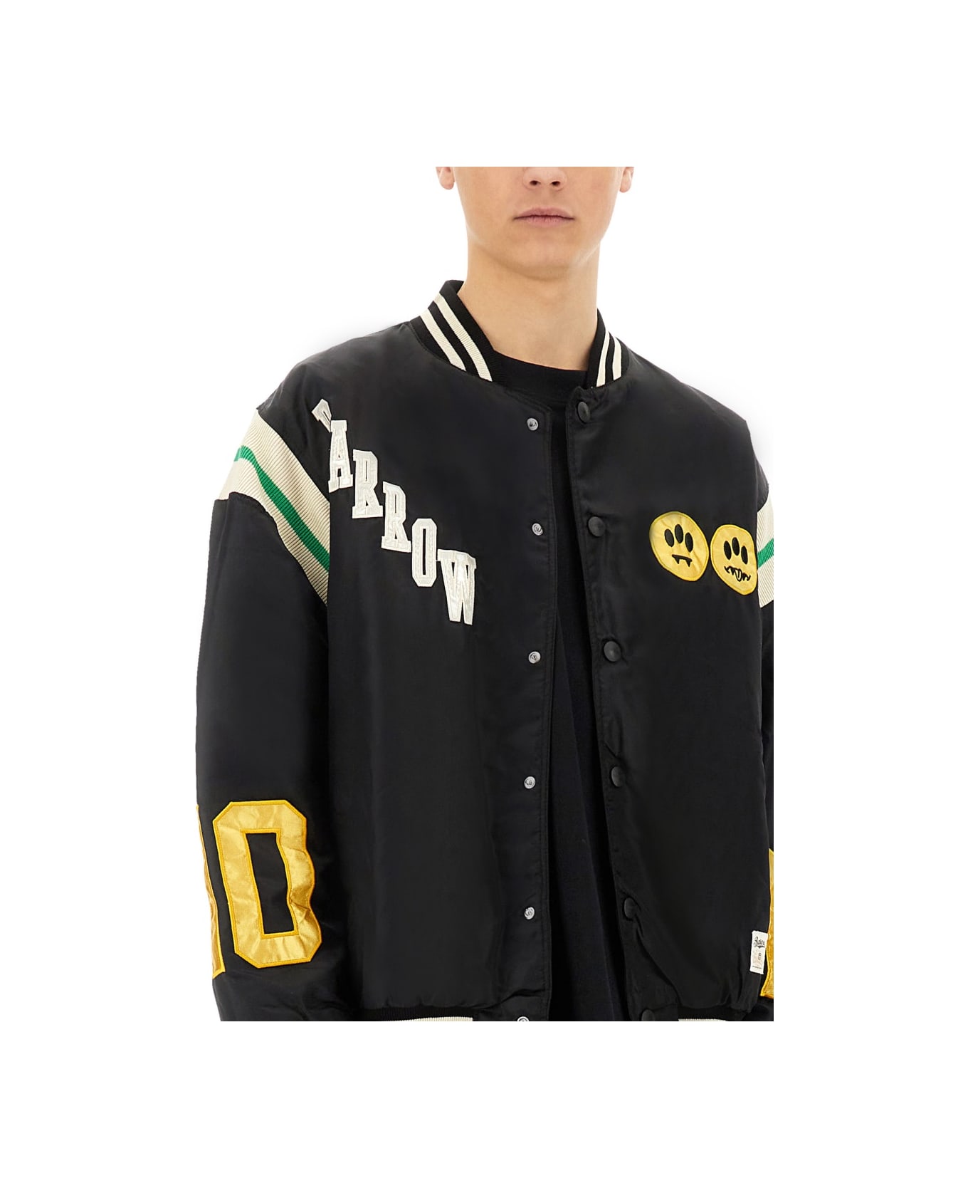 Barrow Satin Bomber Jacket - BLACK