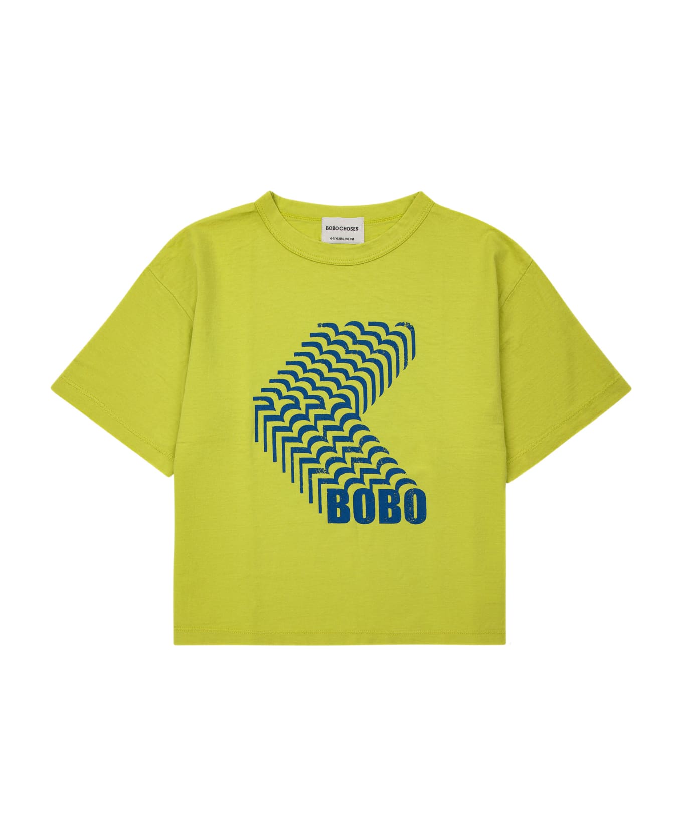 Bobo Choses Green T-shirt For Kids With Blue Print - Green