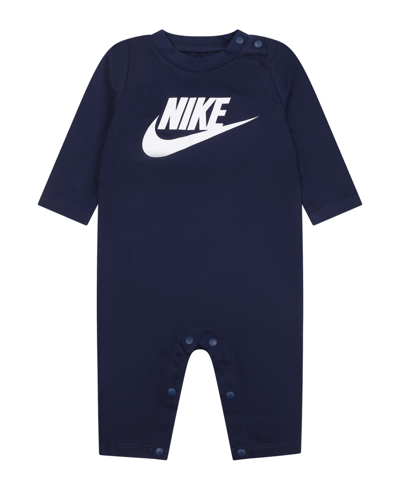 Nike Blue Babygrow For Baby Boy With Swoosh - Blue ボディスーツ＆セットアップ
