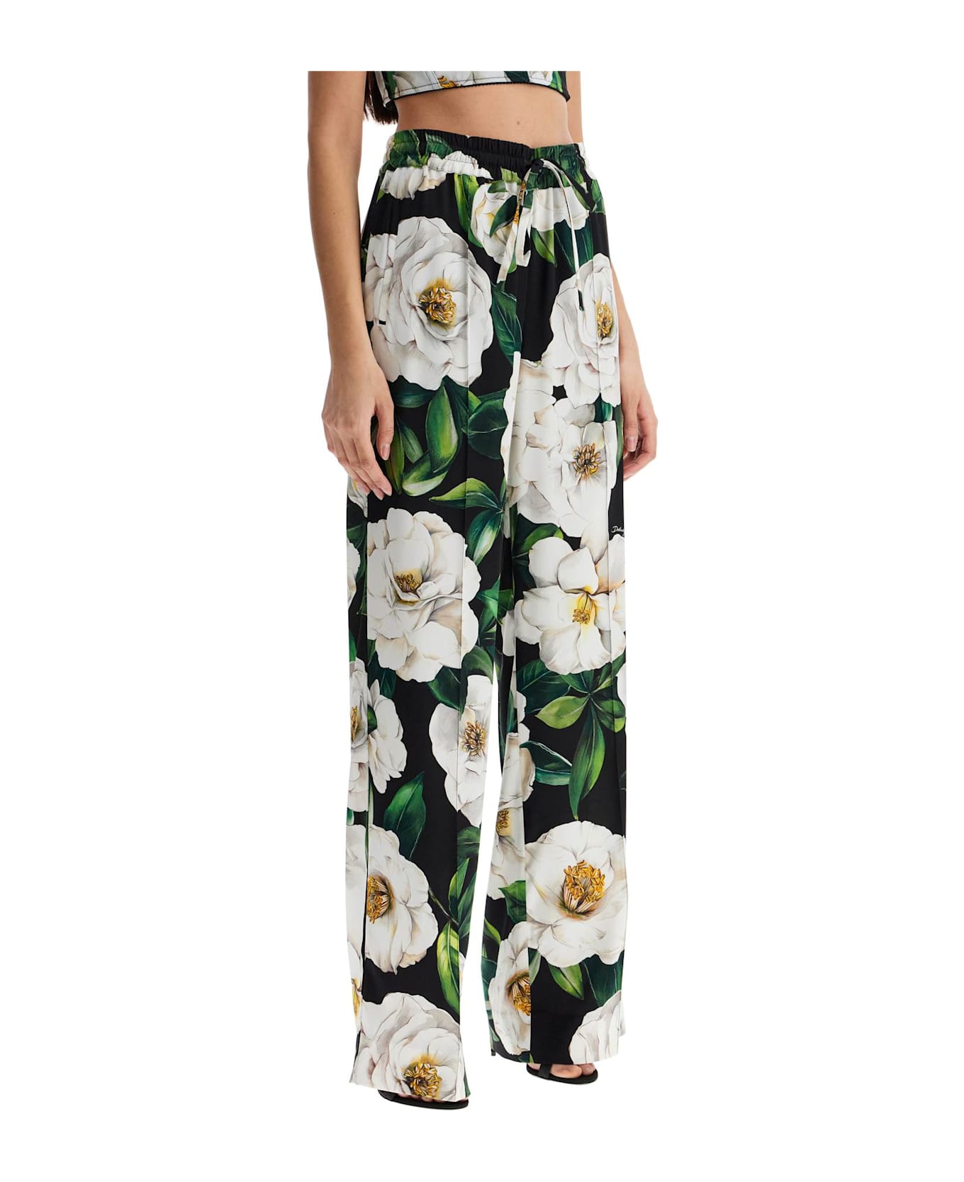 Dolce 
Gabbana Printed Silk Pants - GARDENIA F.NERO (Black)
