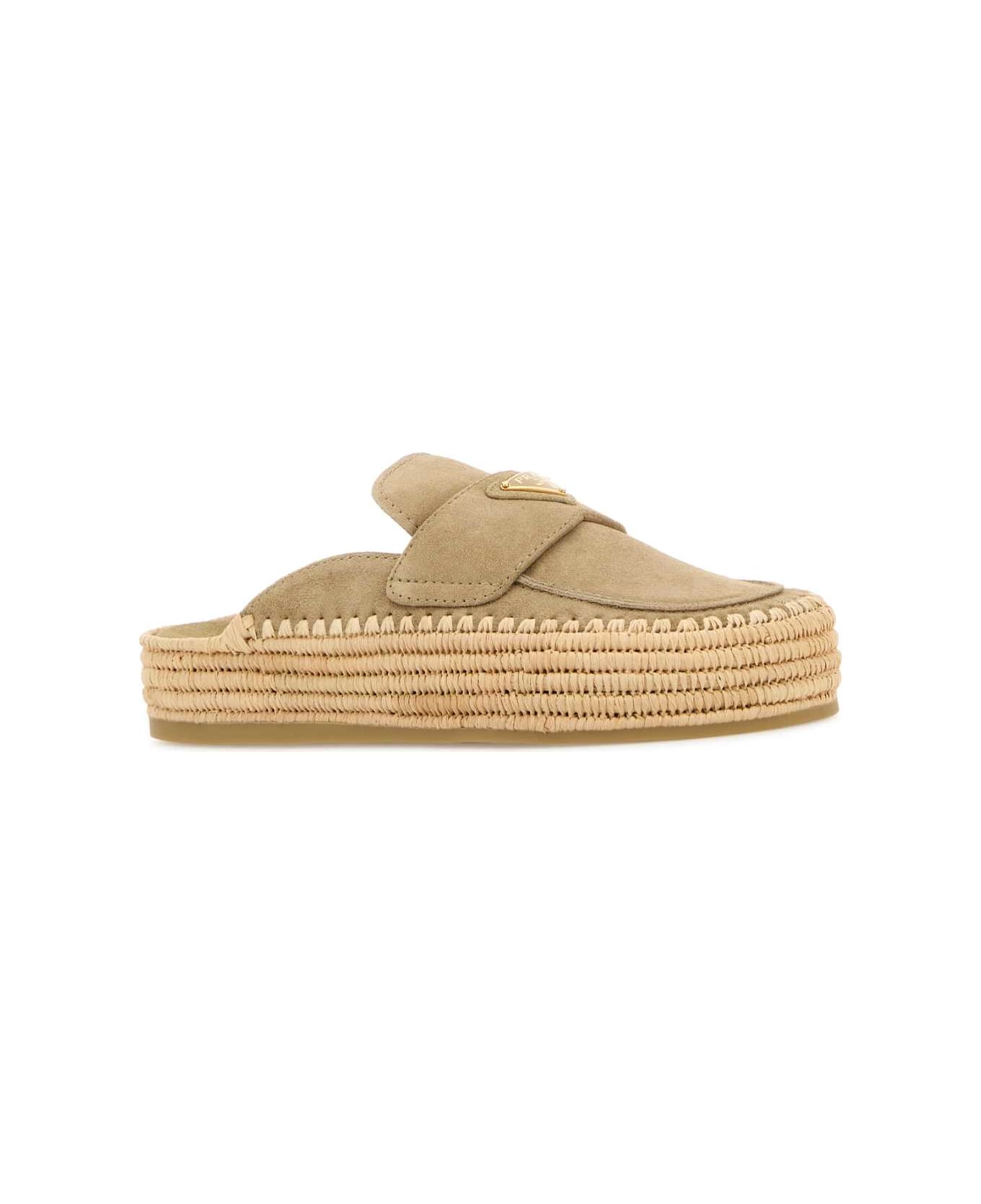 スリッポン PRADA CAPPUCCINO SUEDE SLIPPERS Prada Cappuccino Suede Slippers | italist