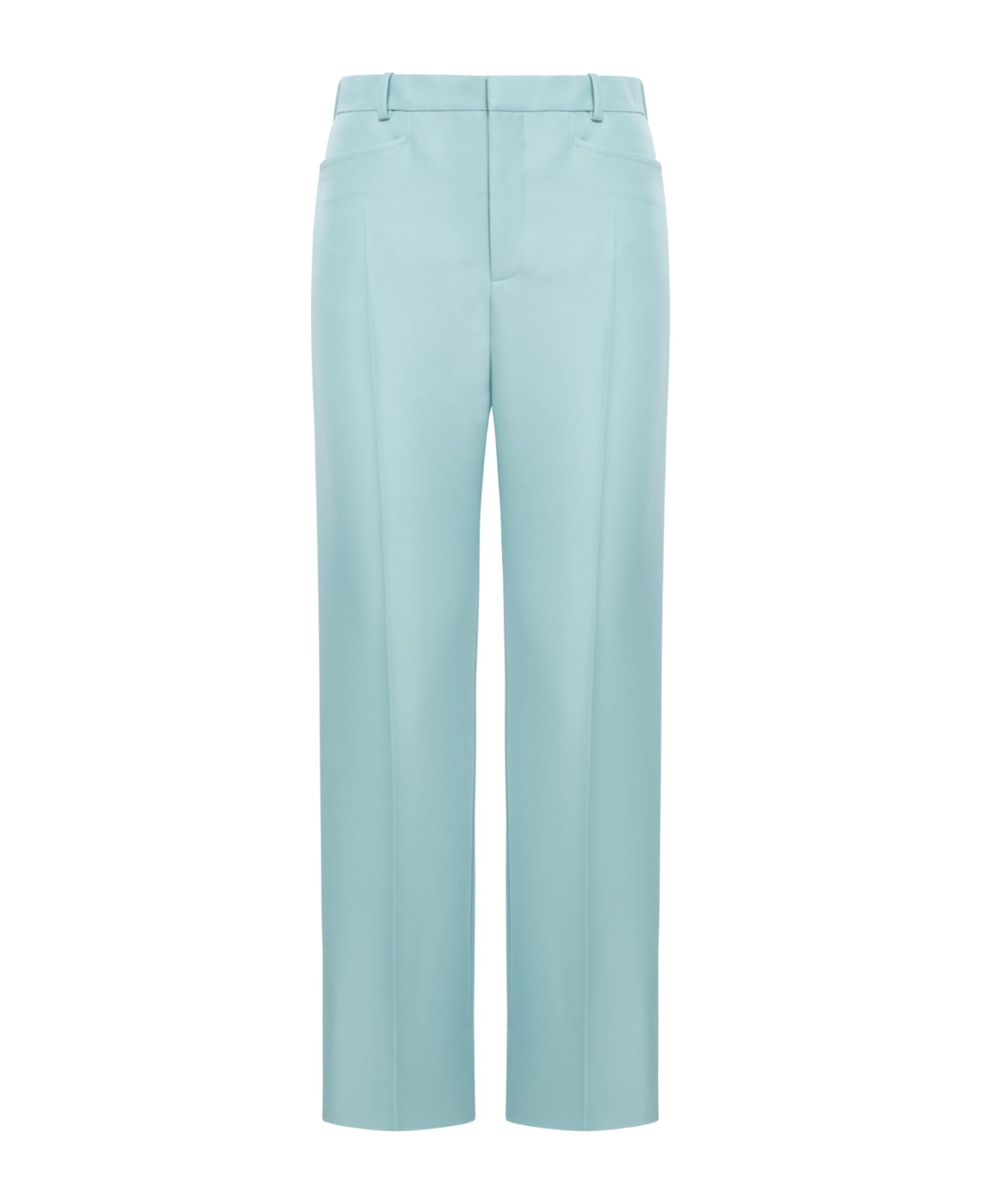 Tom Ford Compact Hopsack Wool Blend Tailored Pants - Light Turquoise