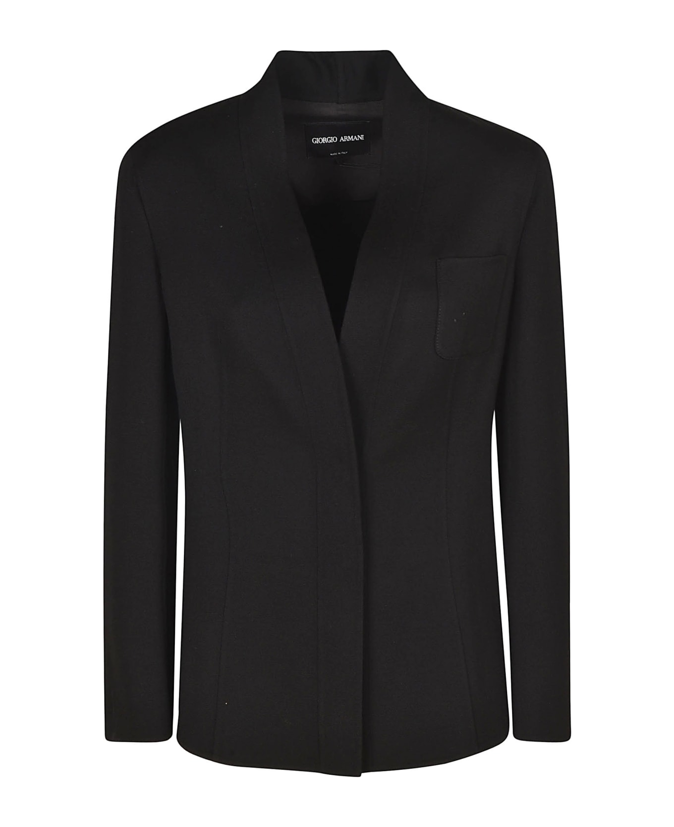 Giorgio Armani Wrap Concealed Blazer - Black