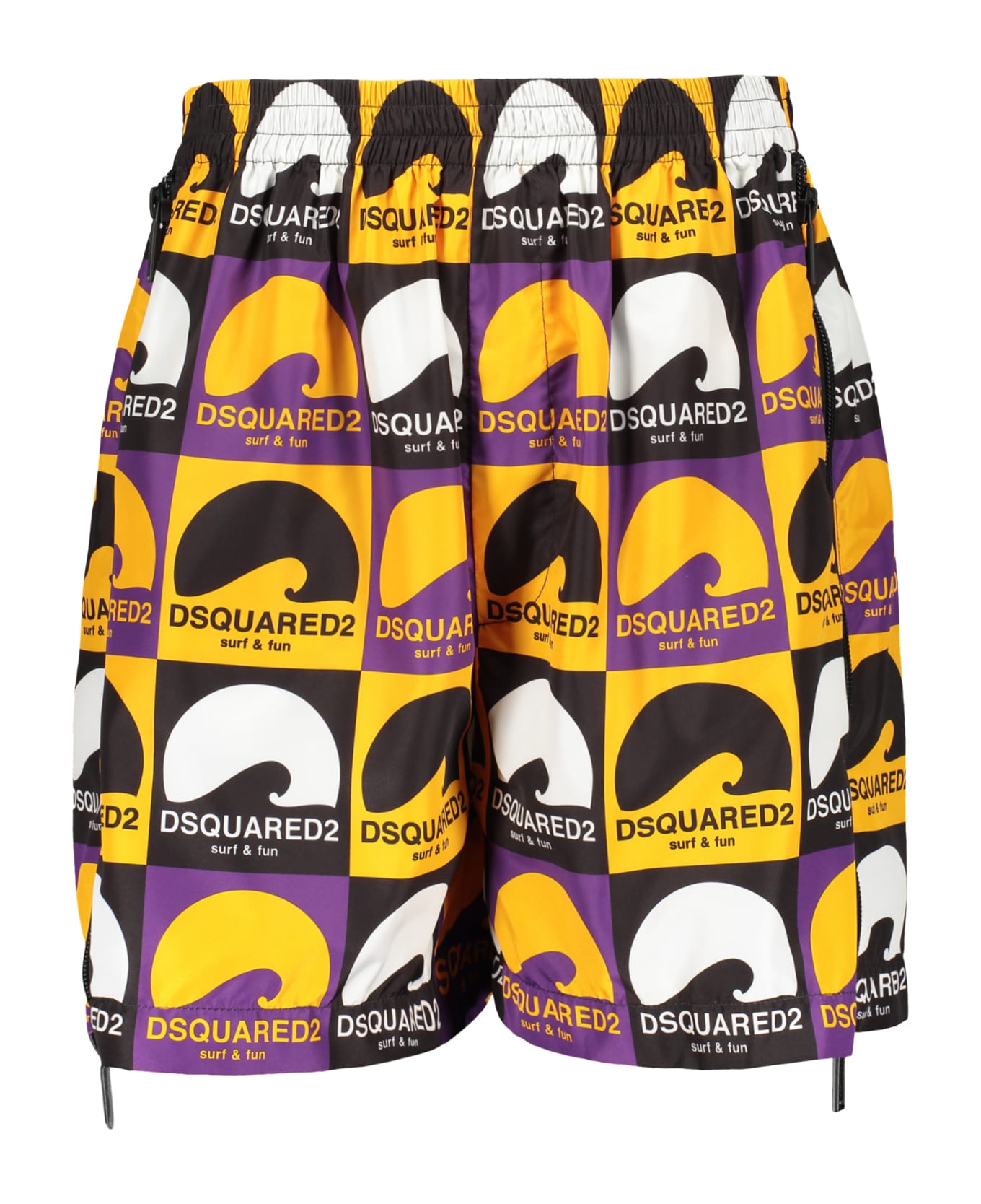 Dsquared2 Printed Techno Fabric Bermuda-shorts - Yellow ショートパンツ
