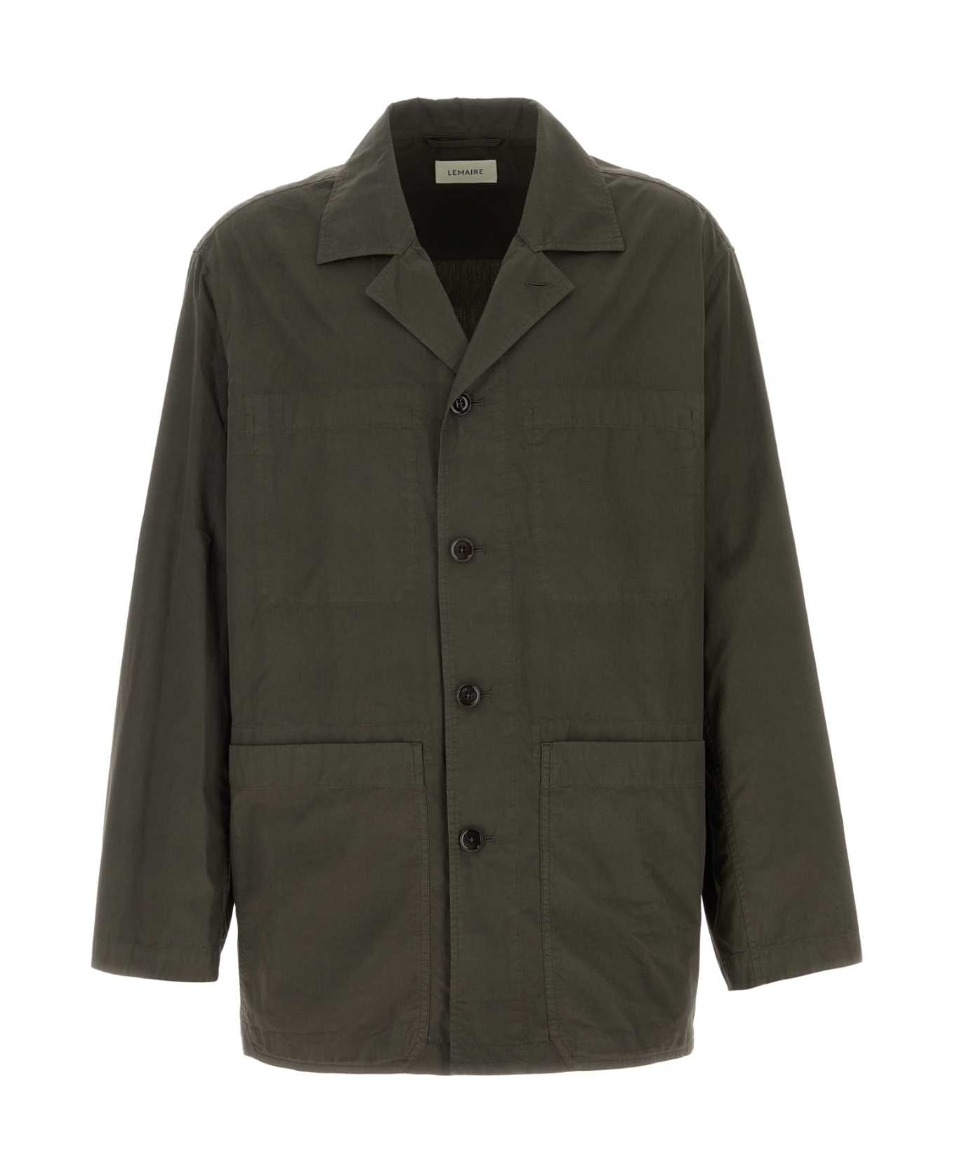 Lemaire Brown Cotton Jacket - DARKBROWN