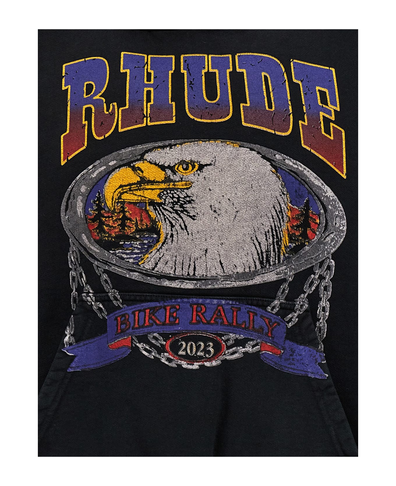 Rhude 'screaming Eagle' Hoodie - Nero