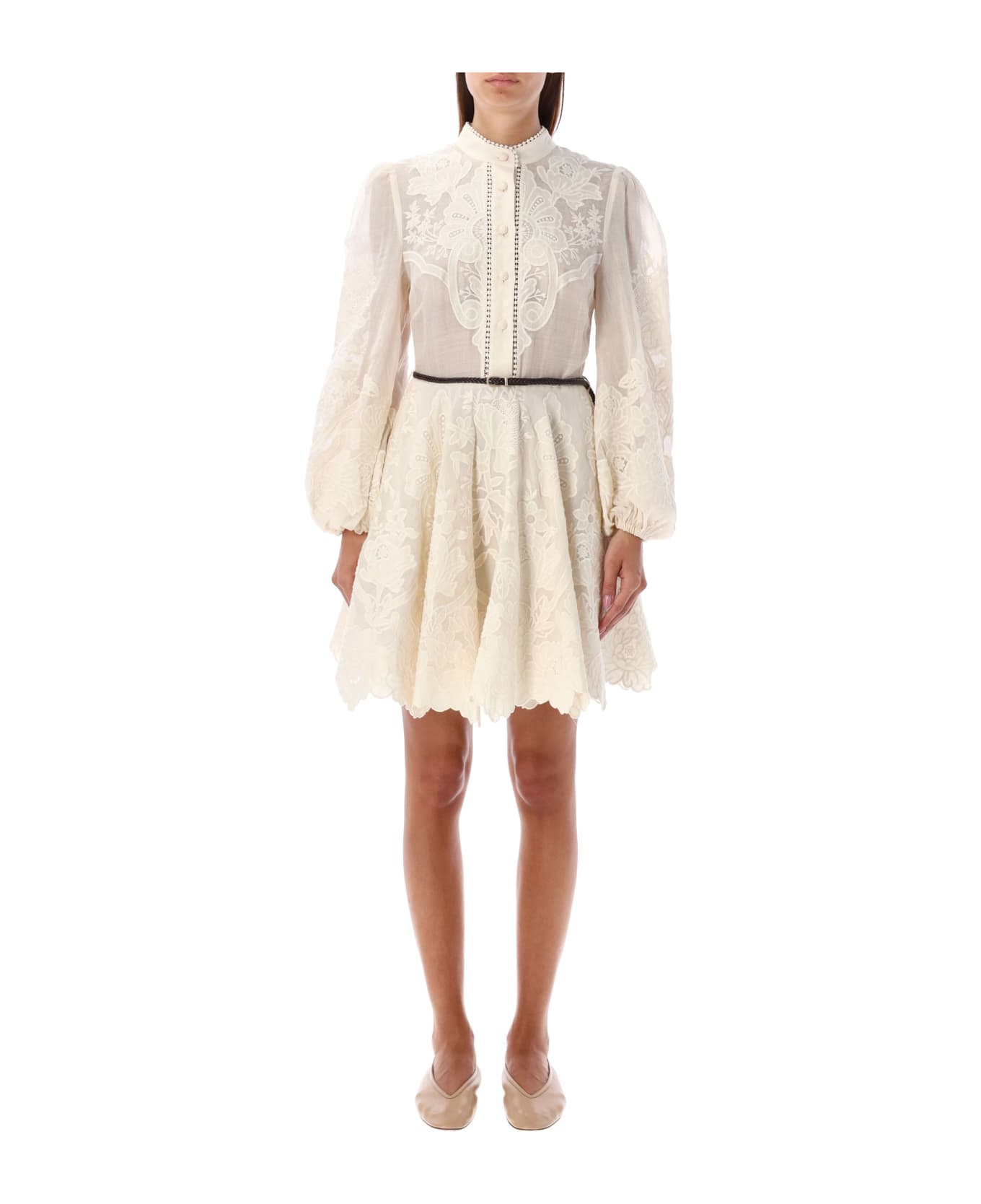 Zimmermann Ottie Mini Dress - CREAM