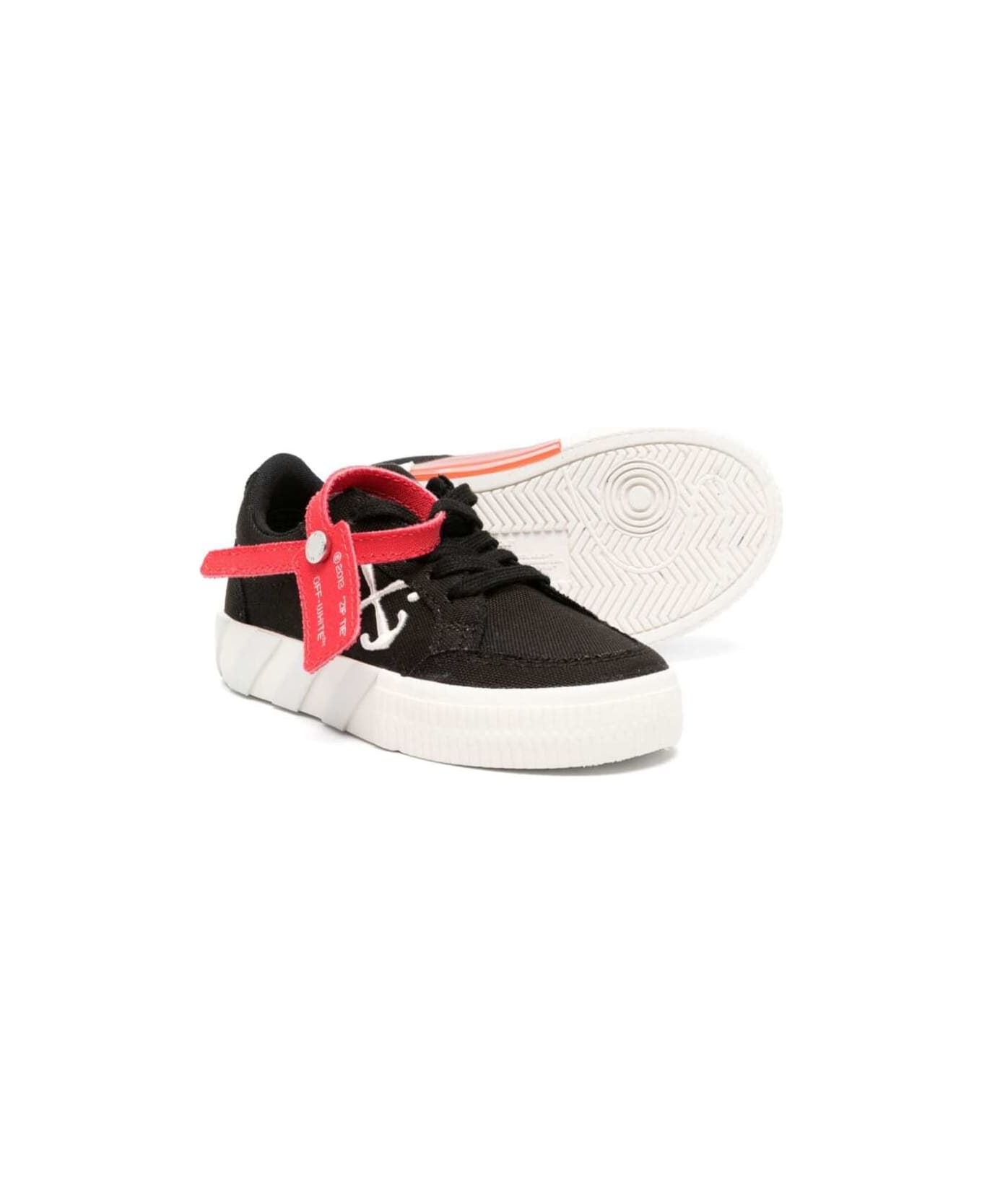 Off-White Black Low Top Sneakers In Cotton Girl - Black シューズ