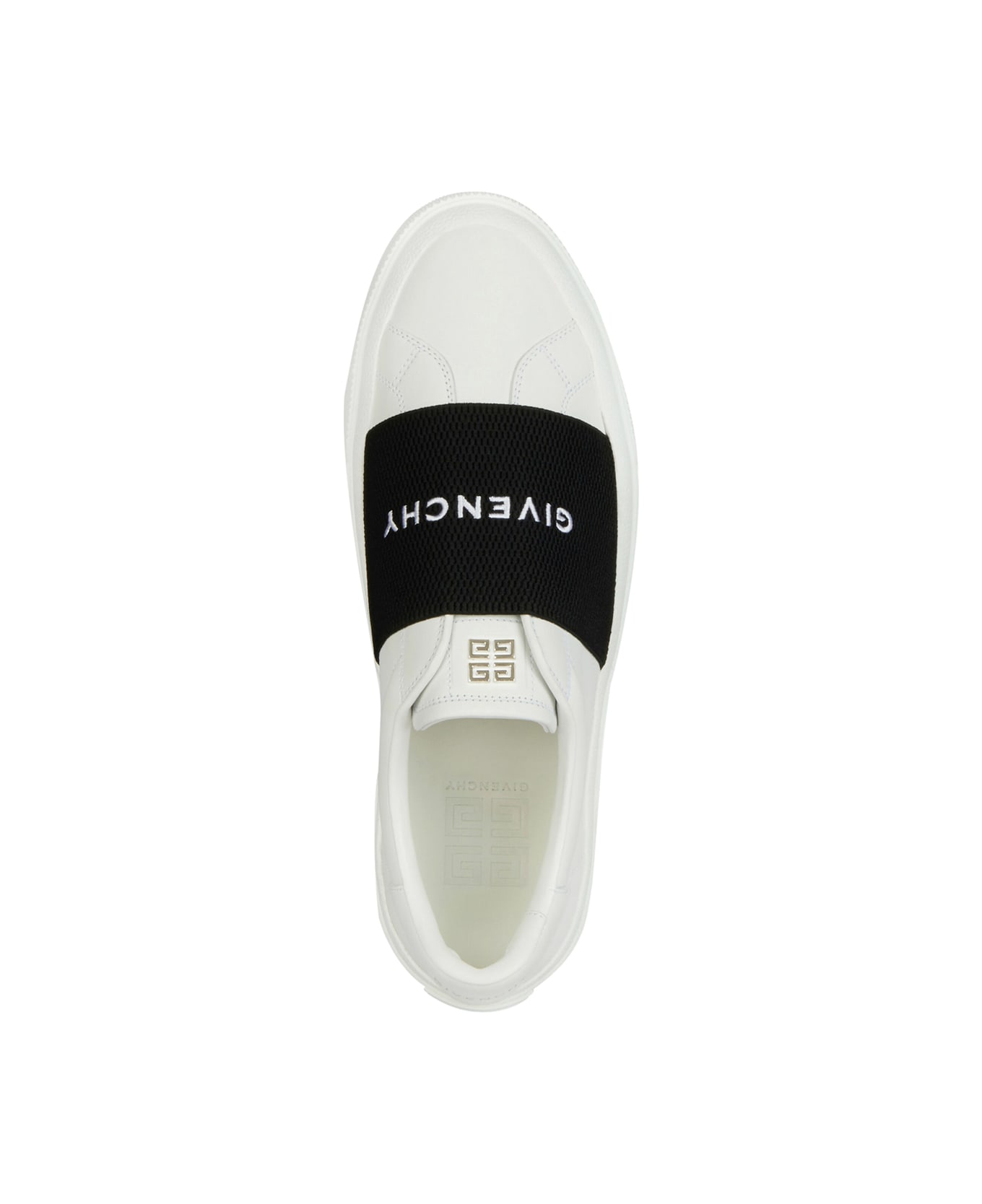 Givenchy Sneakers In Leather With Givenchy Webbing - White