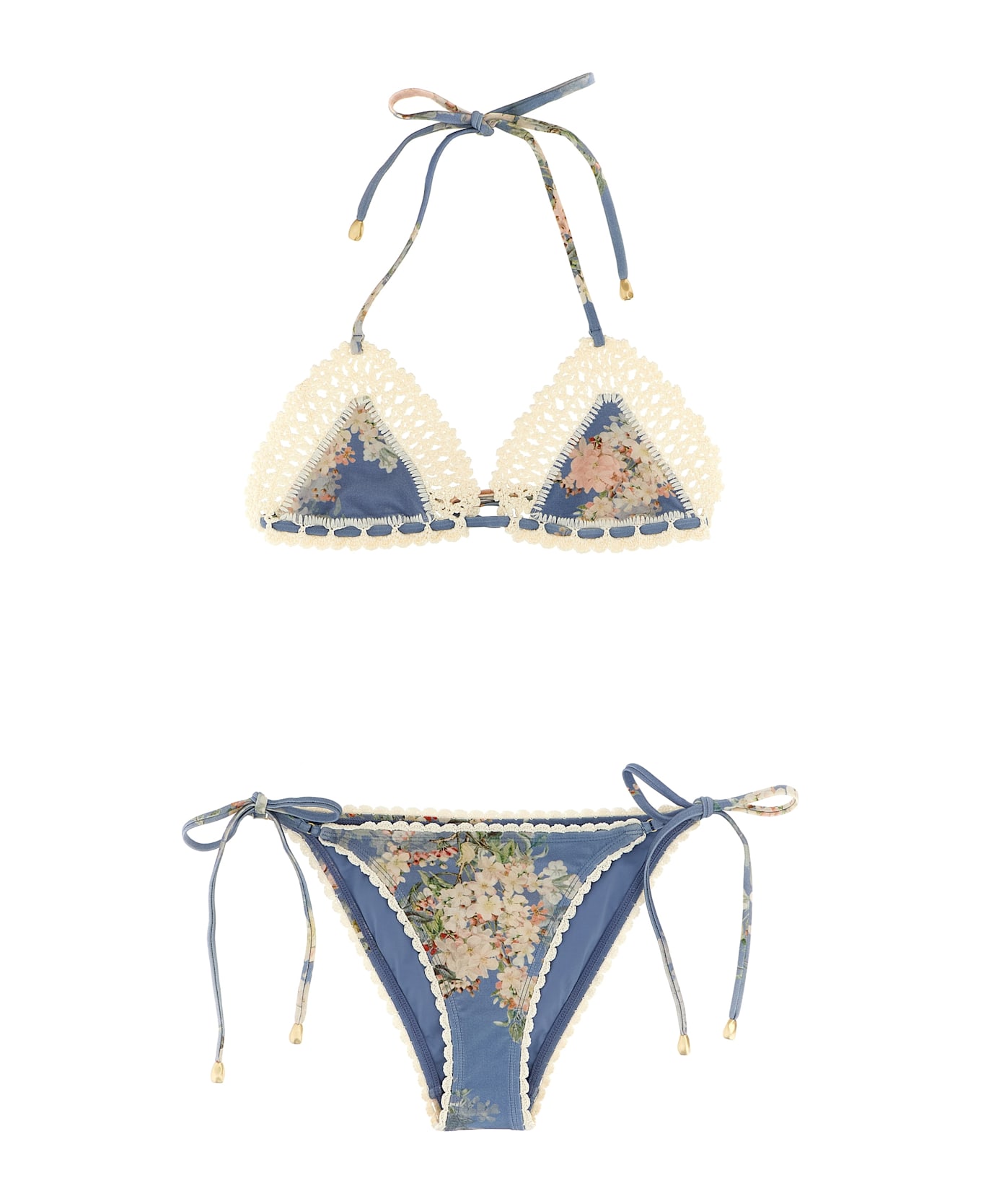 Zimmermann 
cascadian Crochet
 Bikini - Light Blue