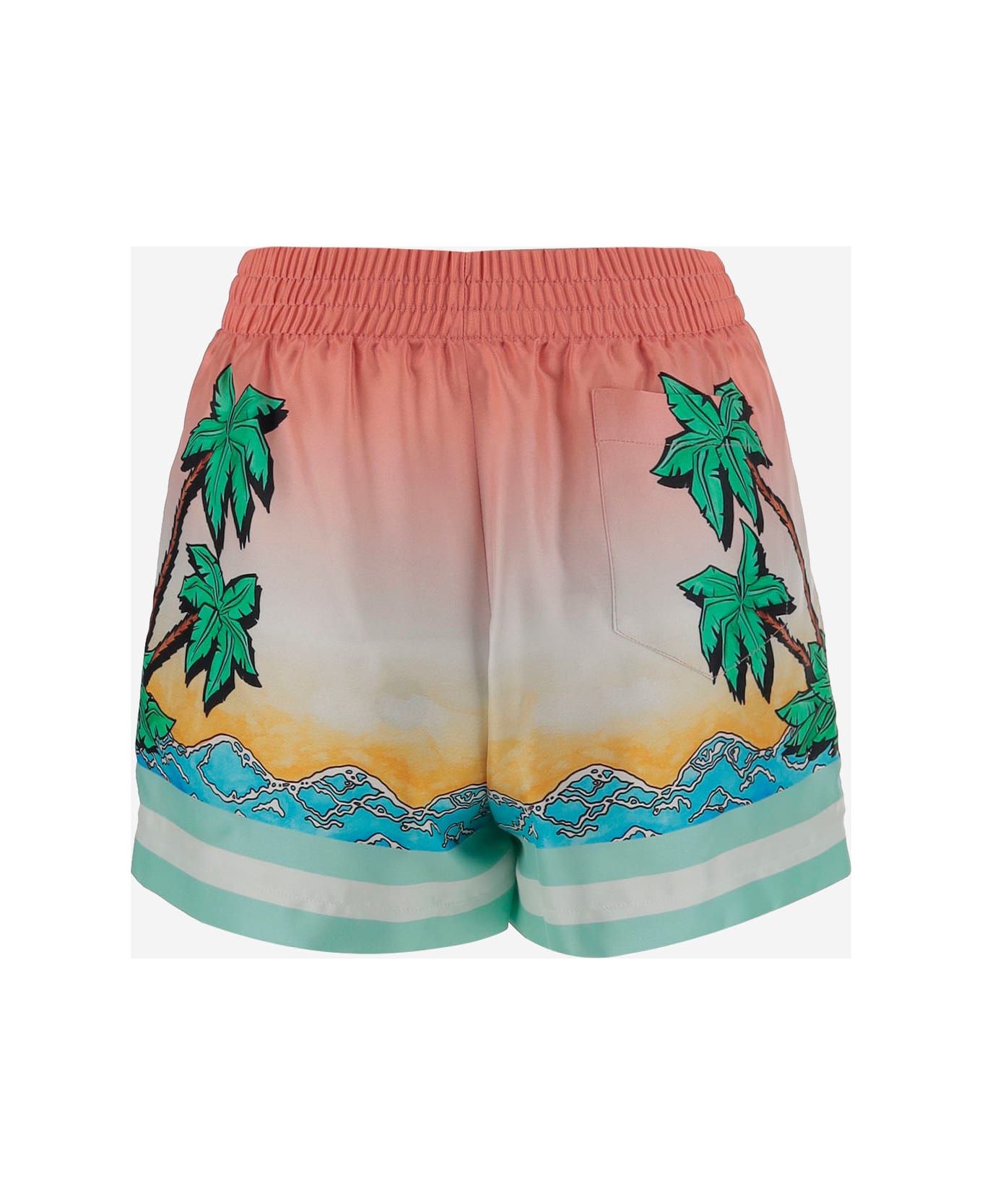 Casablanca Short Pants With Silk Graphic Print - Red