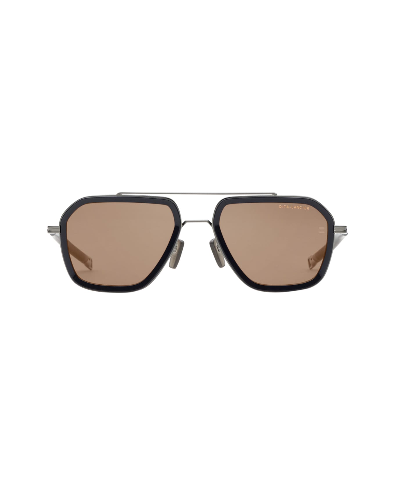 Dita Lancier Lsa 433 Polarized 01 Brushed Silver Blu Navy Sunglasses - Argento
