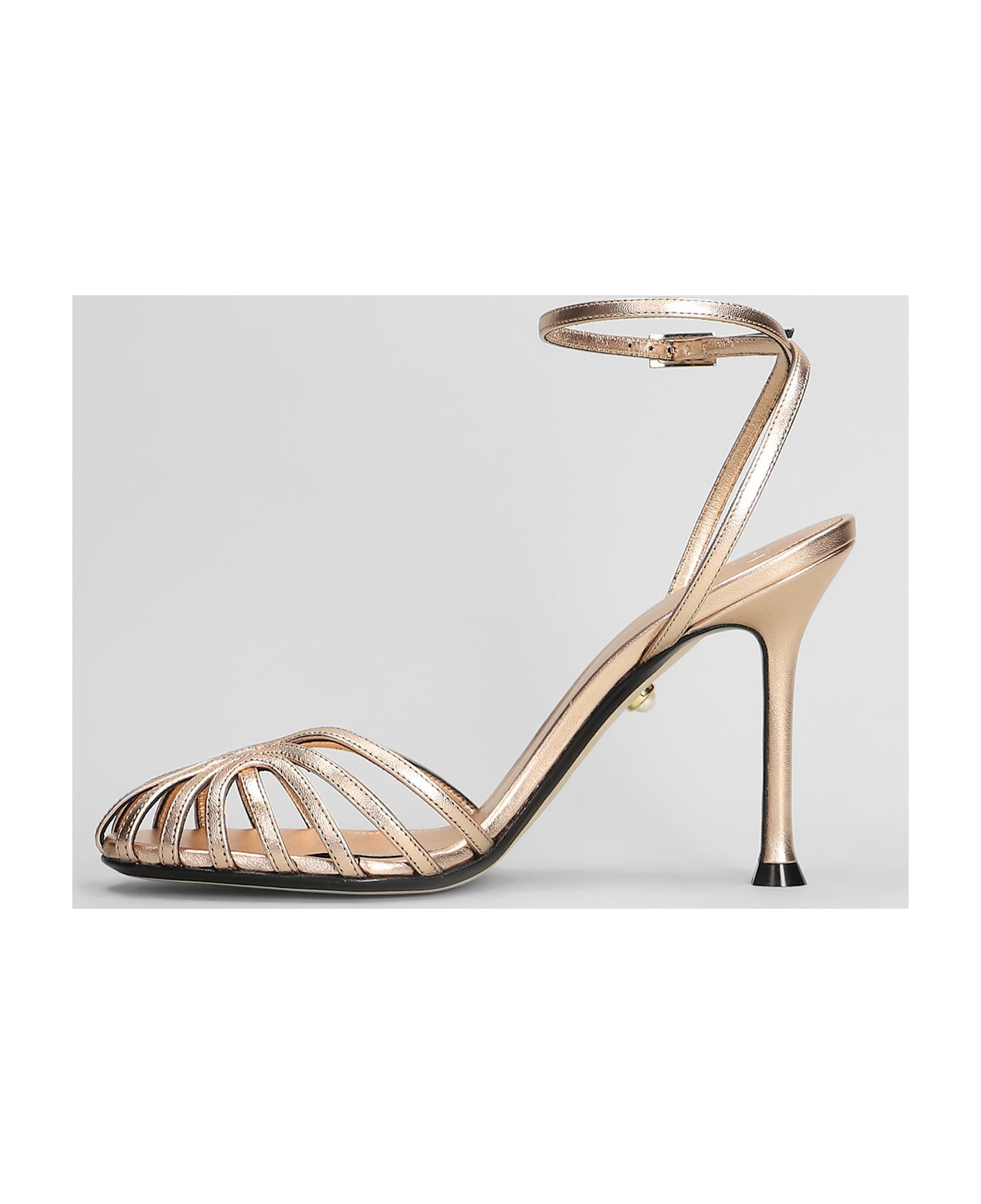 Alevì Ally 95 Sandals In Bronze Leather - bronze