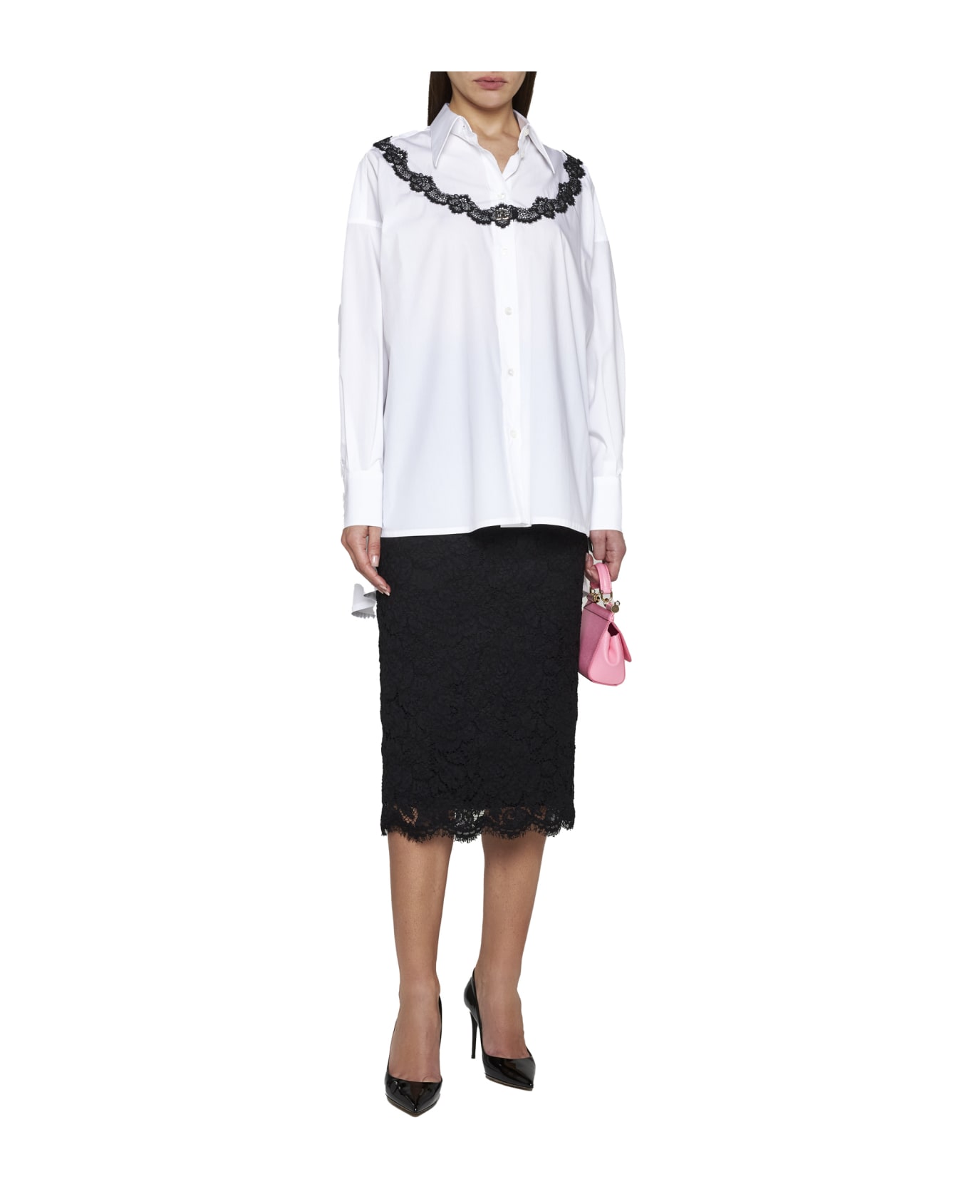 Dolce & Gabbana Cotton Shirt - Bianco ottico ブラウス