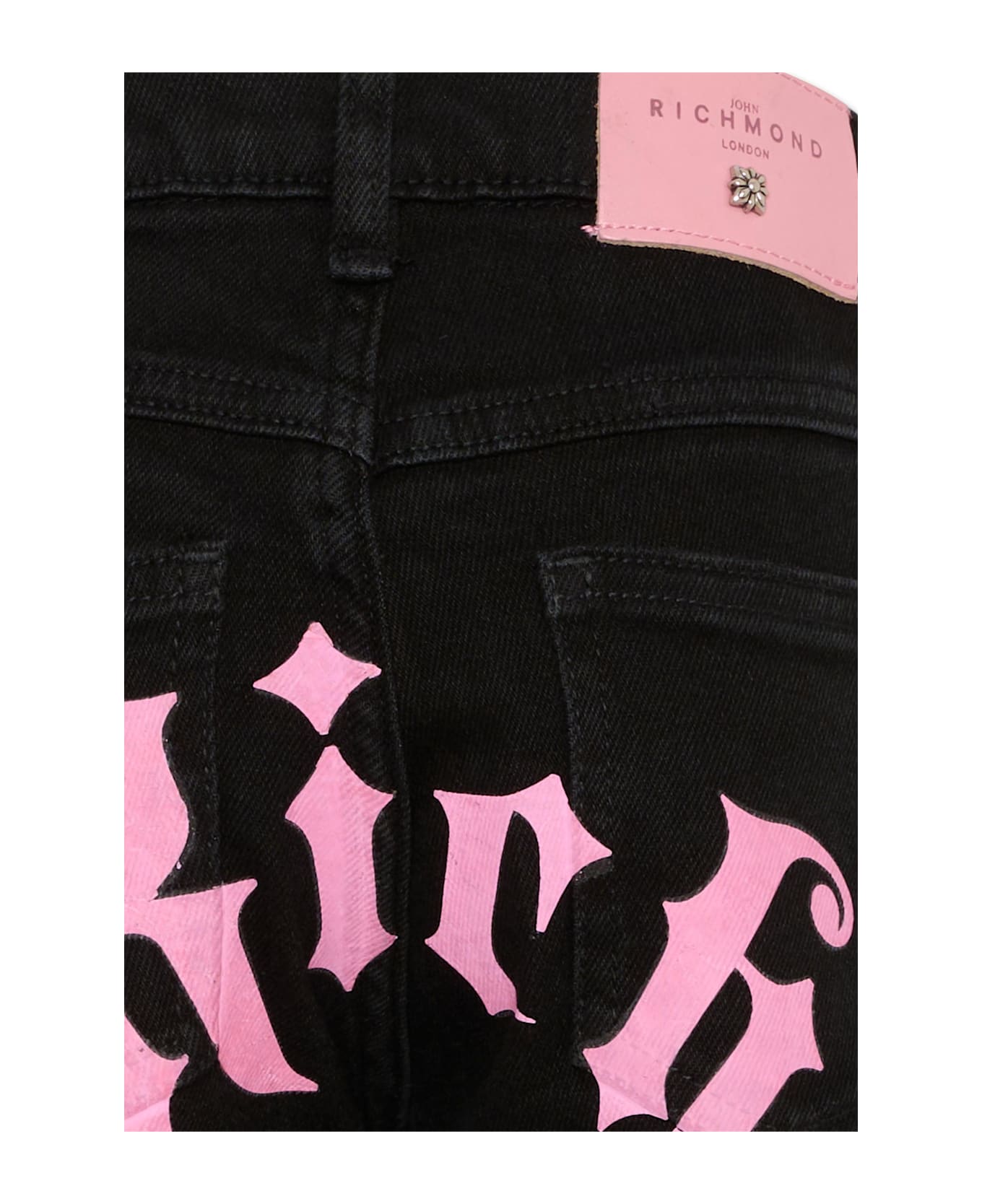 Richmond Black Jeans For Girl With Logo - Black