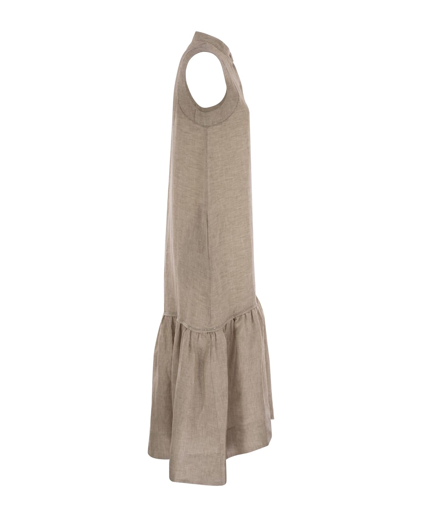 Peserico Linen Voile Long Dress - Beige