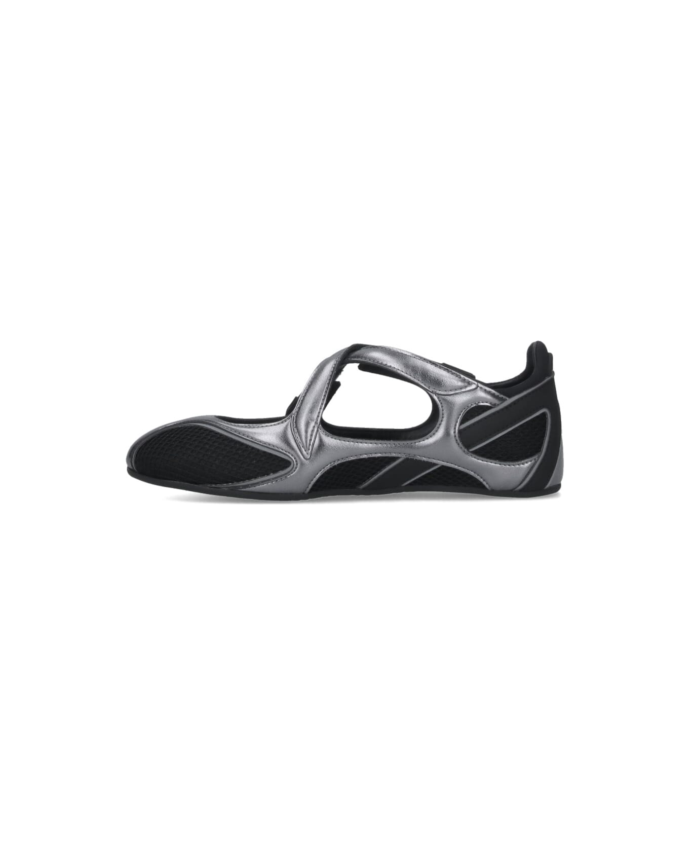 The Attico 'floor 01' Flat Ballet Flats - BLACK/SILVER