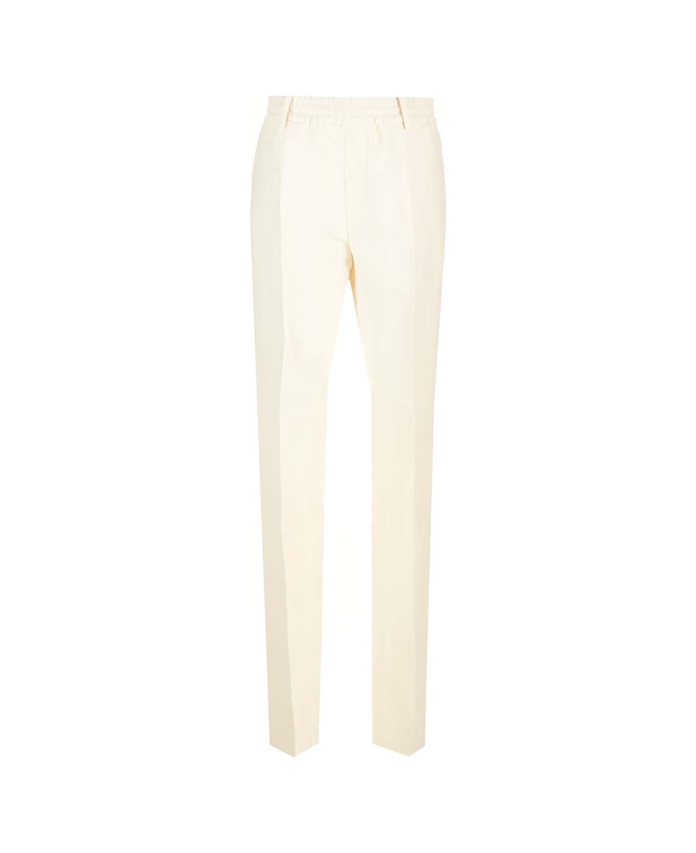 Burberry Paper And Viscose Canvas Trousers - White