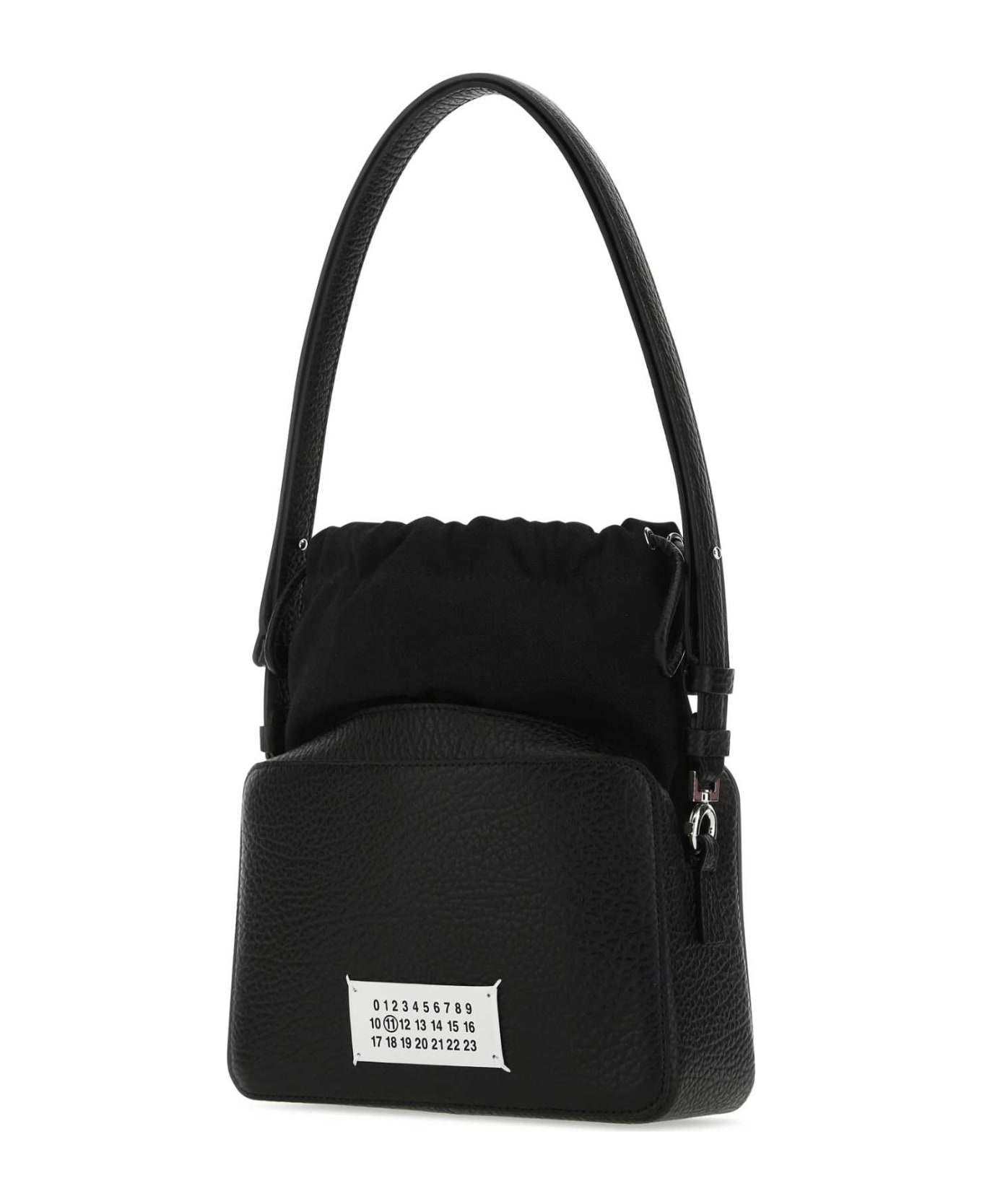 Maison Margiela Black Leather And Fabric 5ac Bucket Bag - T8013
