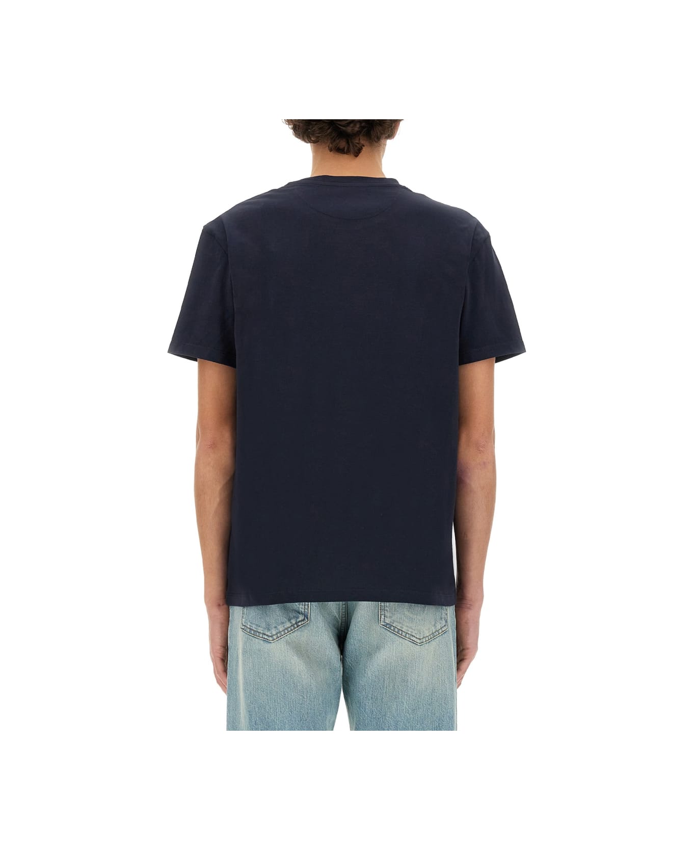 Valentino T-shirt With "vlogo Signature" Patch - BLUE