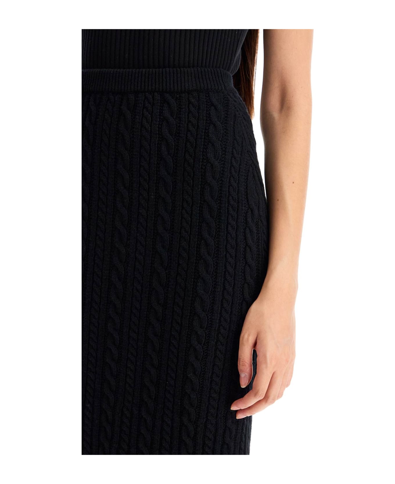 Alessandra Rich Maxi Wool Skirt - BLACK (Black)