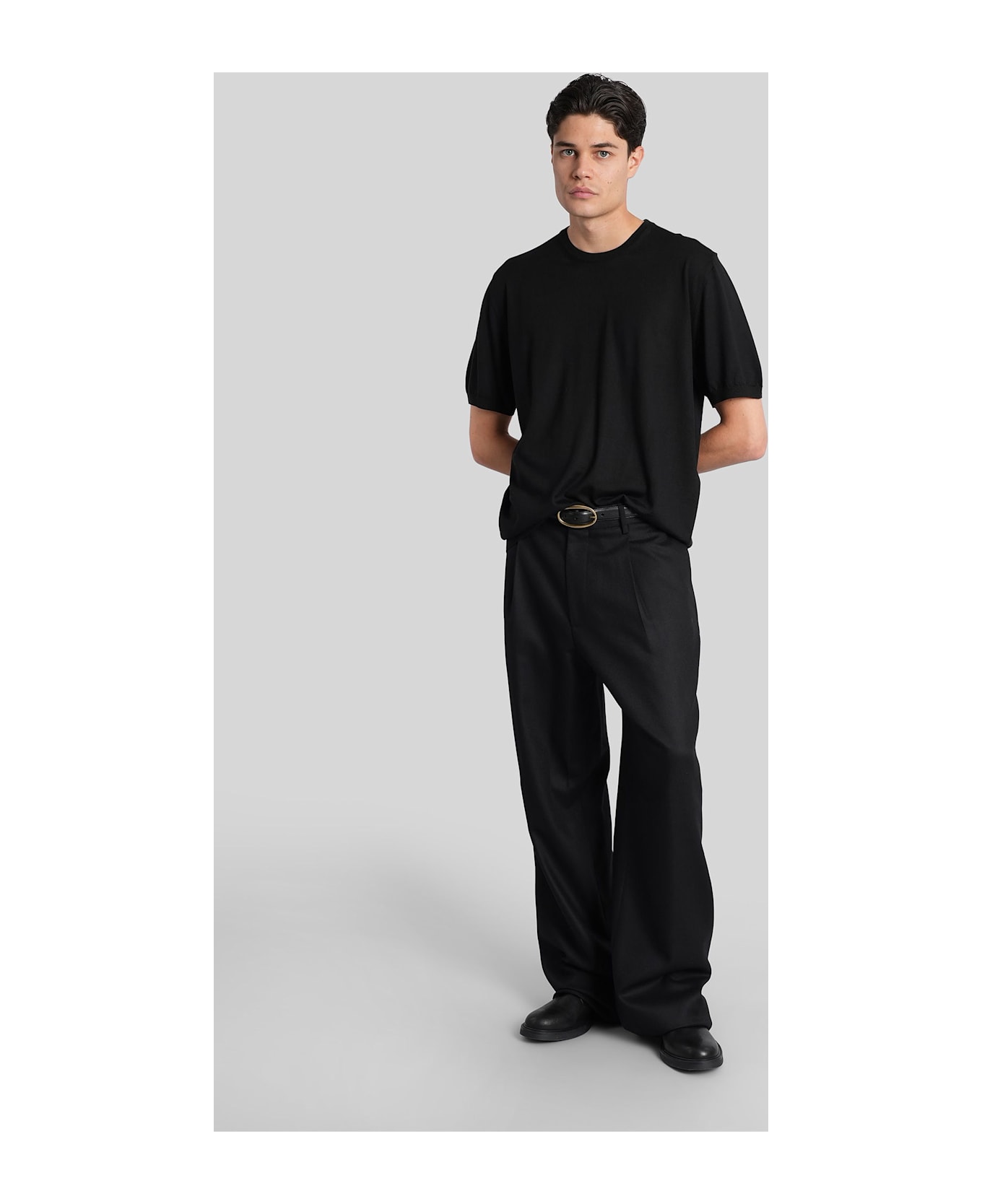 Lardini T-shirt In Black Wool - black