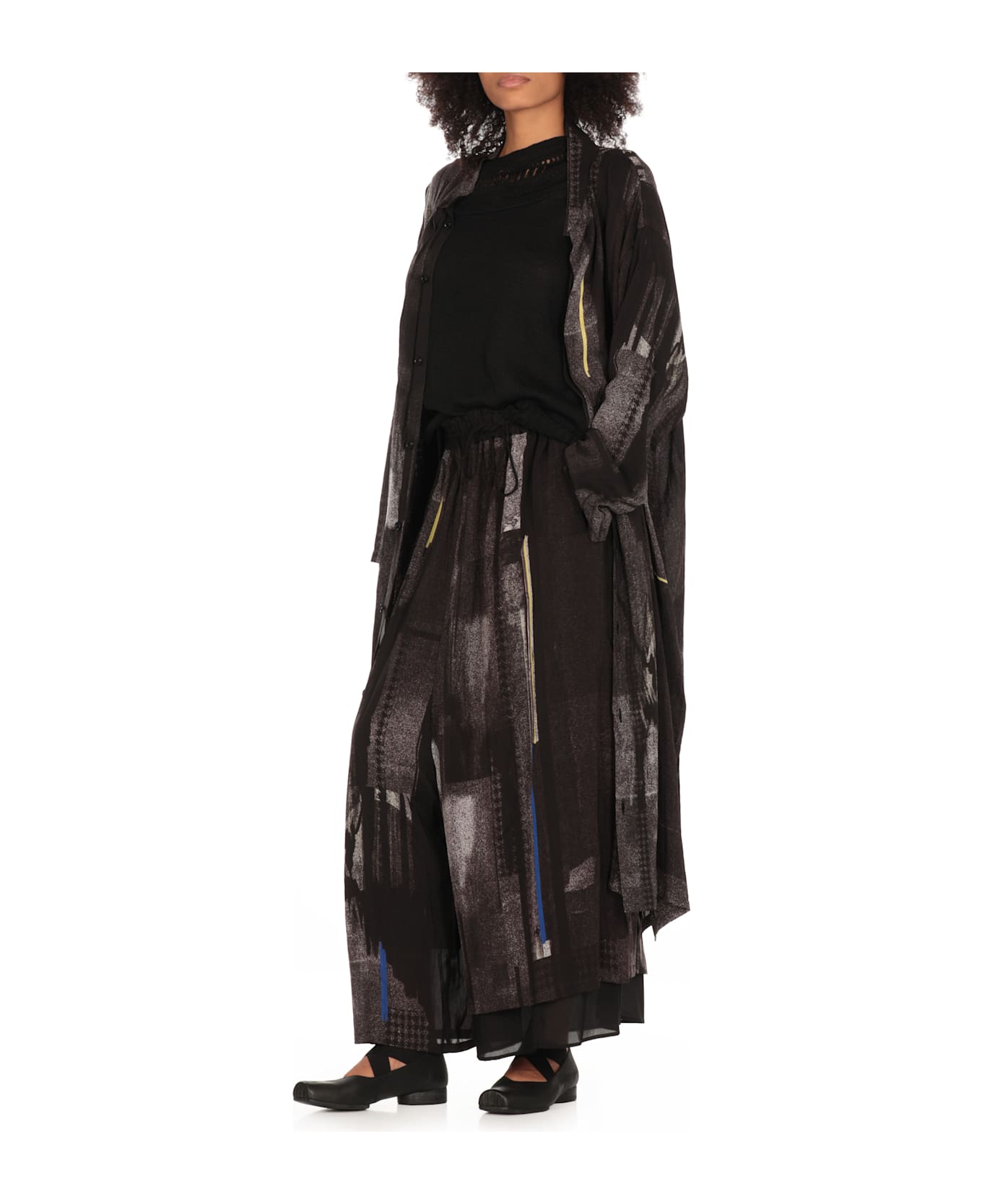 Y
s Dress With Geometric Pattern - Grey