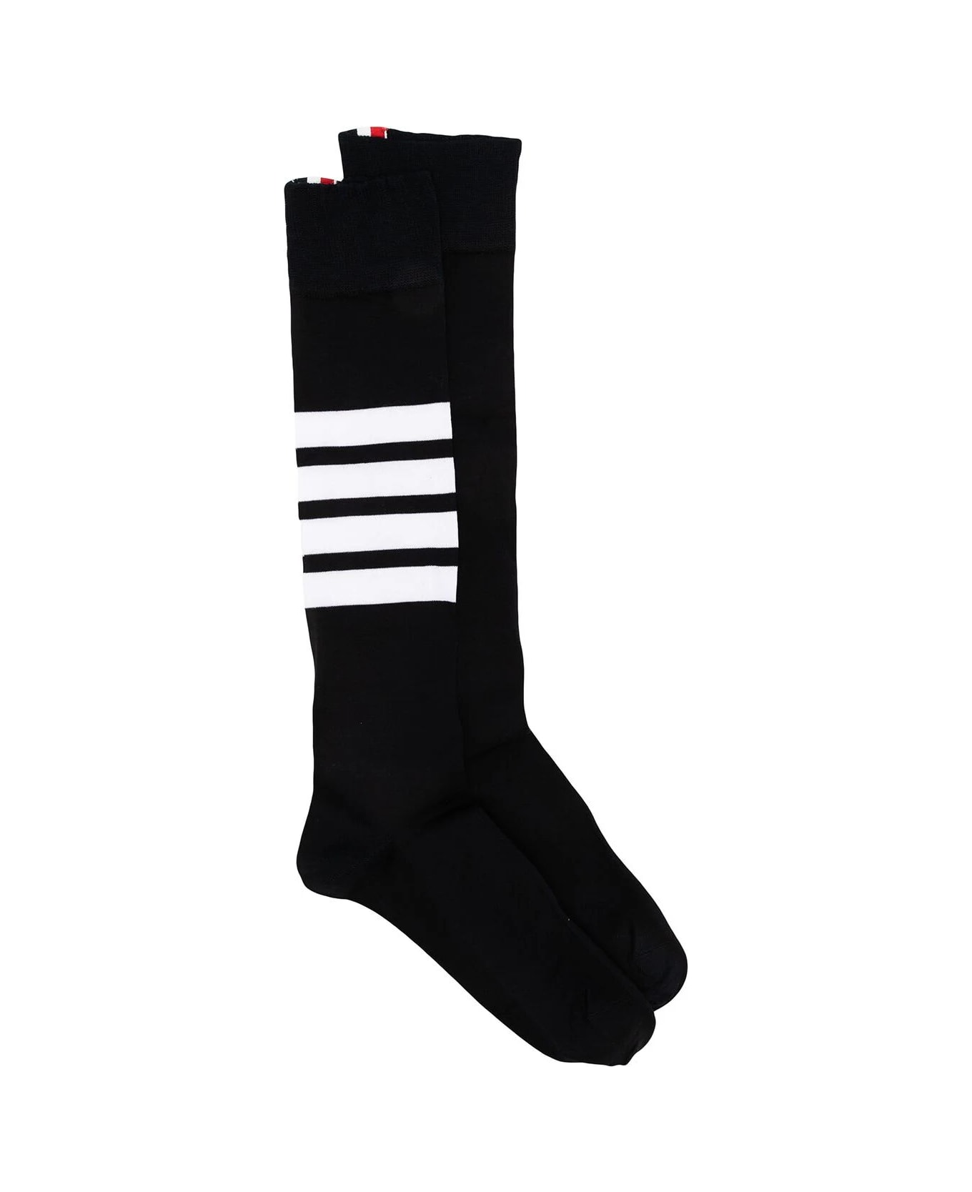 Thom Browne Over The Calf Socks With 4 Bar - Navy 靴下＆タイツ