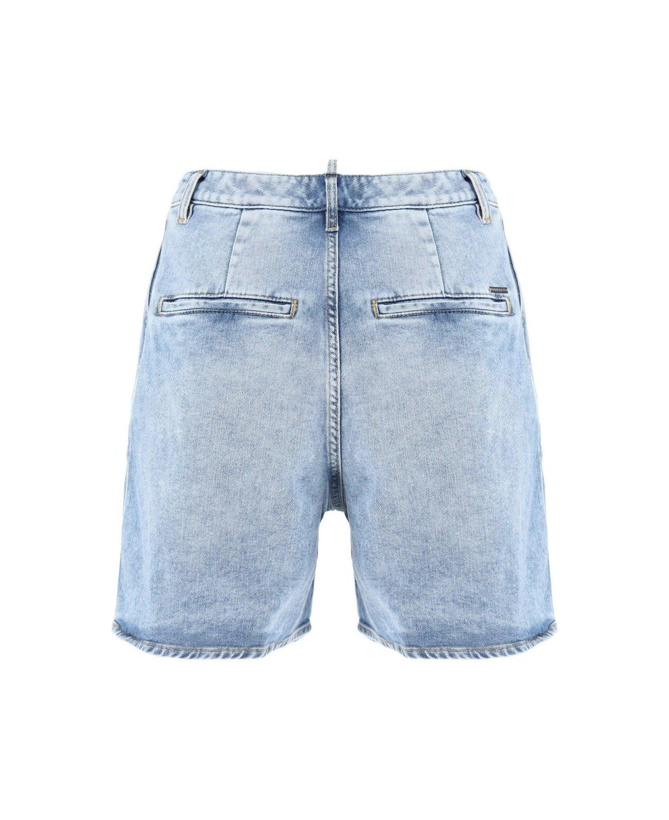 Dsquared2 High-waisted Denim Shorts - Navy blue