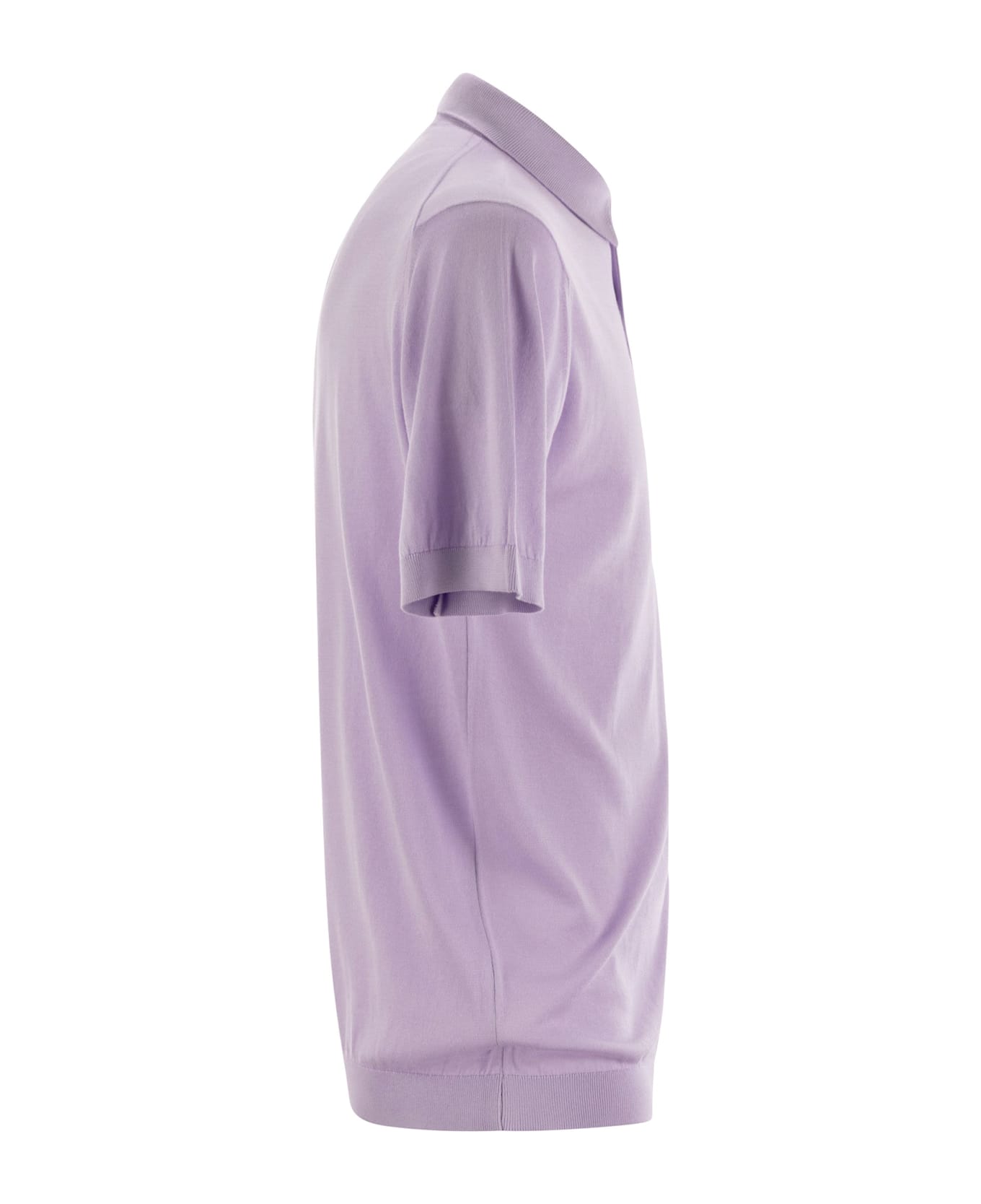 John Smedley Adrian - Cotton Short-sleeved Polo Shirt - Lilac