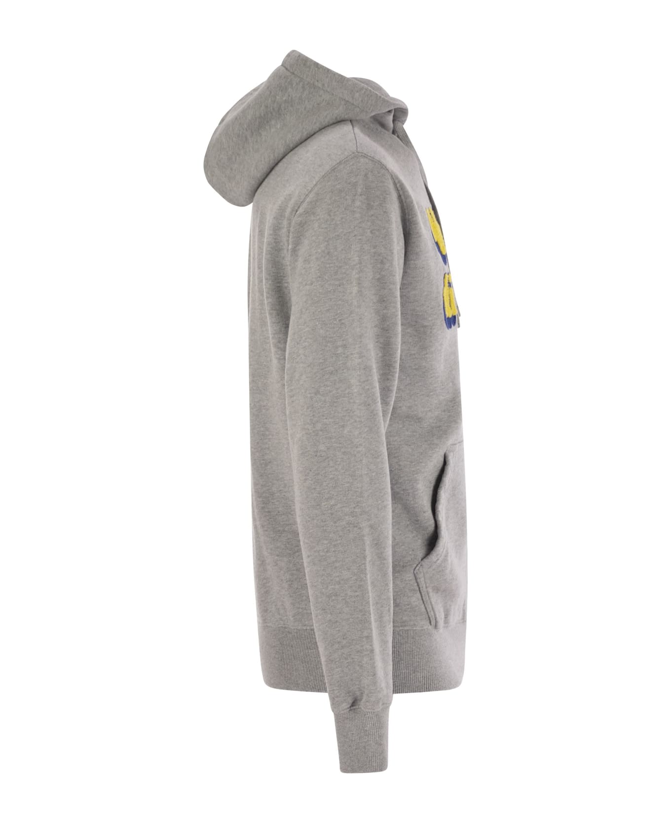 MC2 Saint Barth Men's Grey Tribeca Sweatshirt With Vacanze Di Natale Logo Embroidery MC2 Saint Barth - GREY