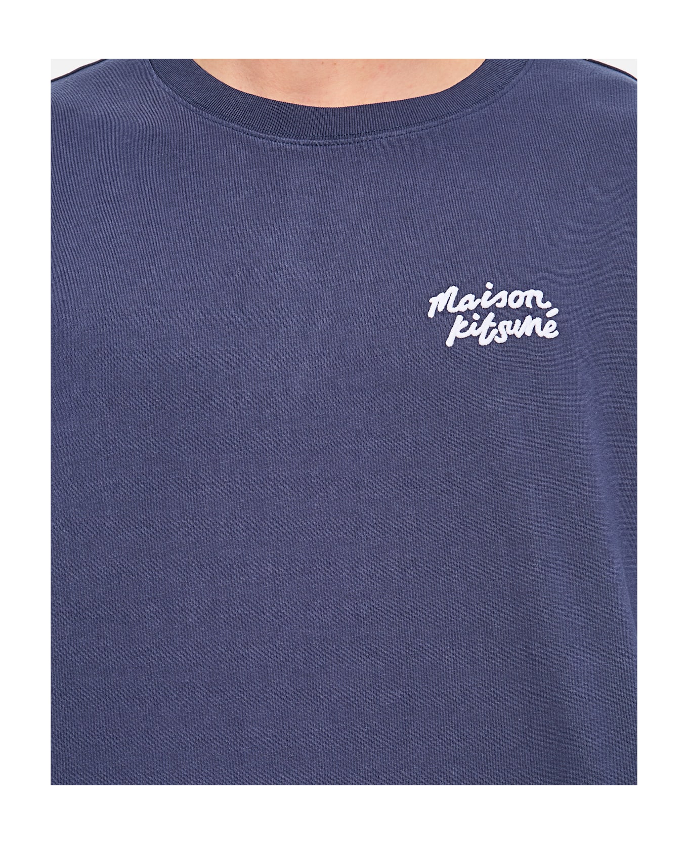 Maison Kitsuné Maison Kitsune Handwriting Embroidery Oversize Tee - Ink Blue