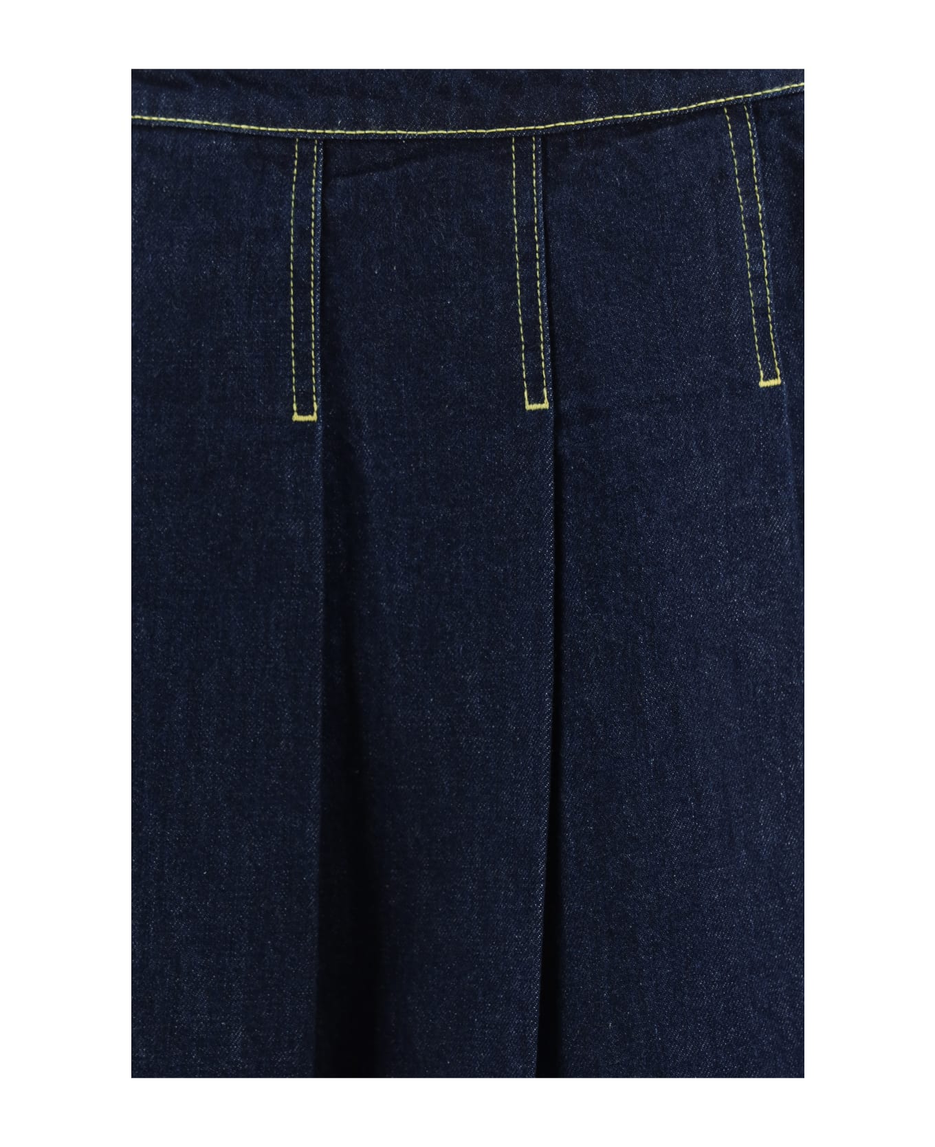 Kenzo Pleated Mini Skirt - Rinse Blue Denim スカート