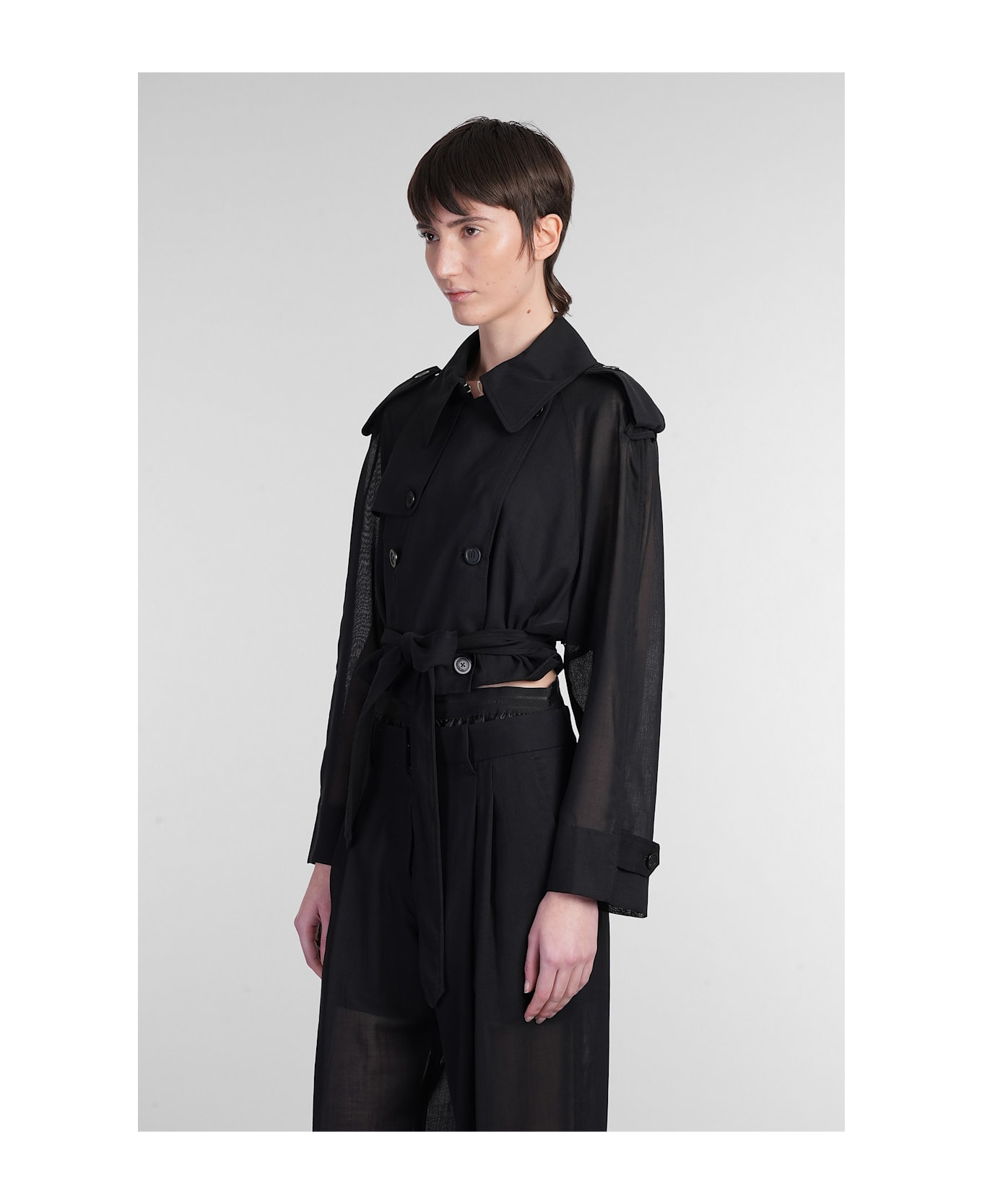 Helmut Lang Trench In Black Wool - black
