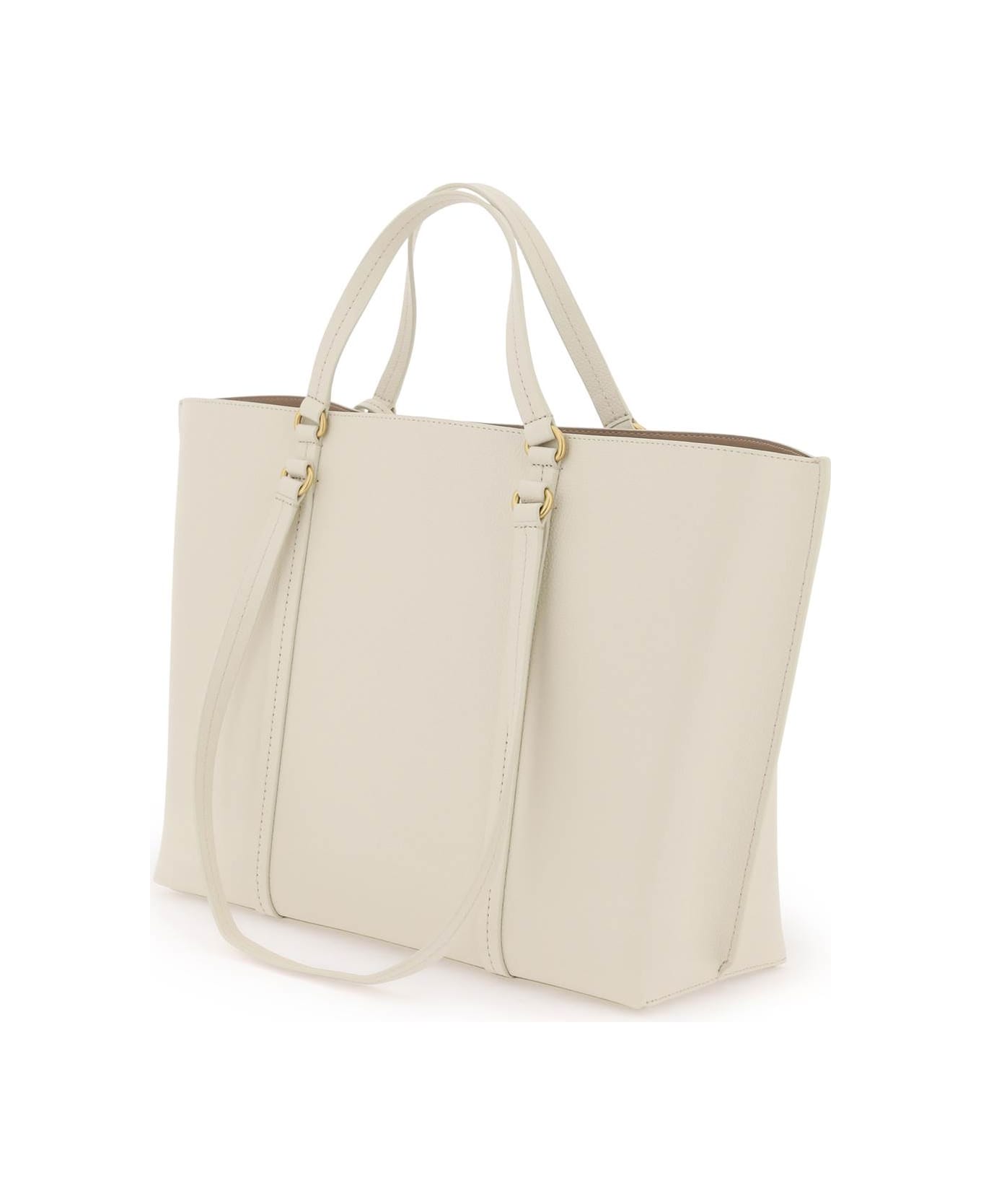 Pinko Shopper Bag - BIANCO SETA ANTIQUE GOLD (White) トートバッグ