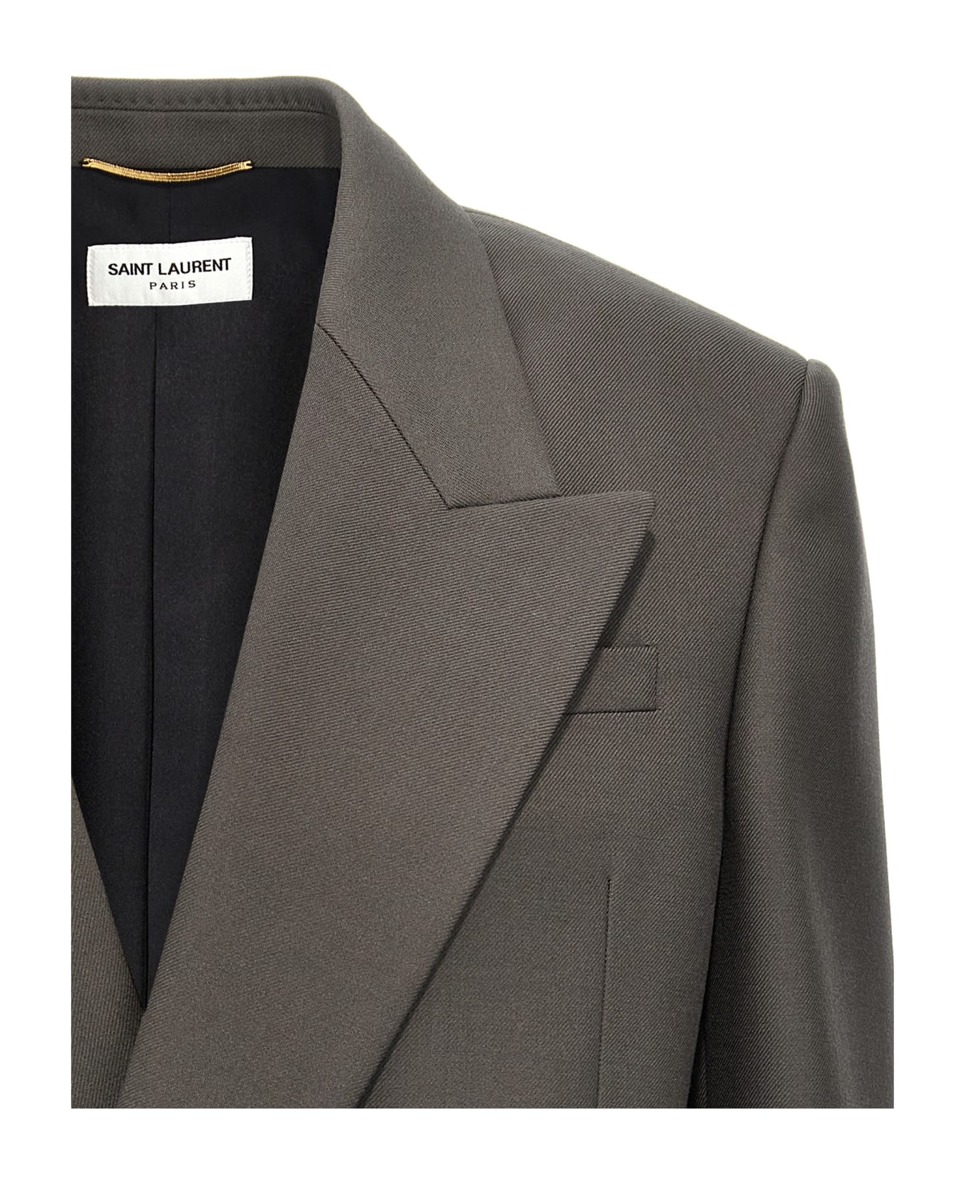 Saint Laurent Gabardine Double-breasted Blazer - Gray ブレザー