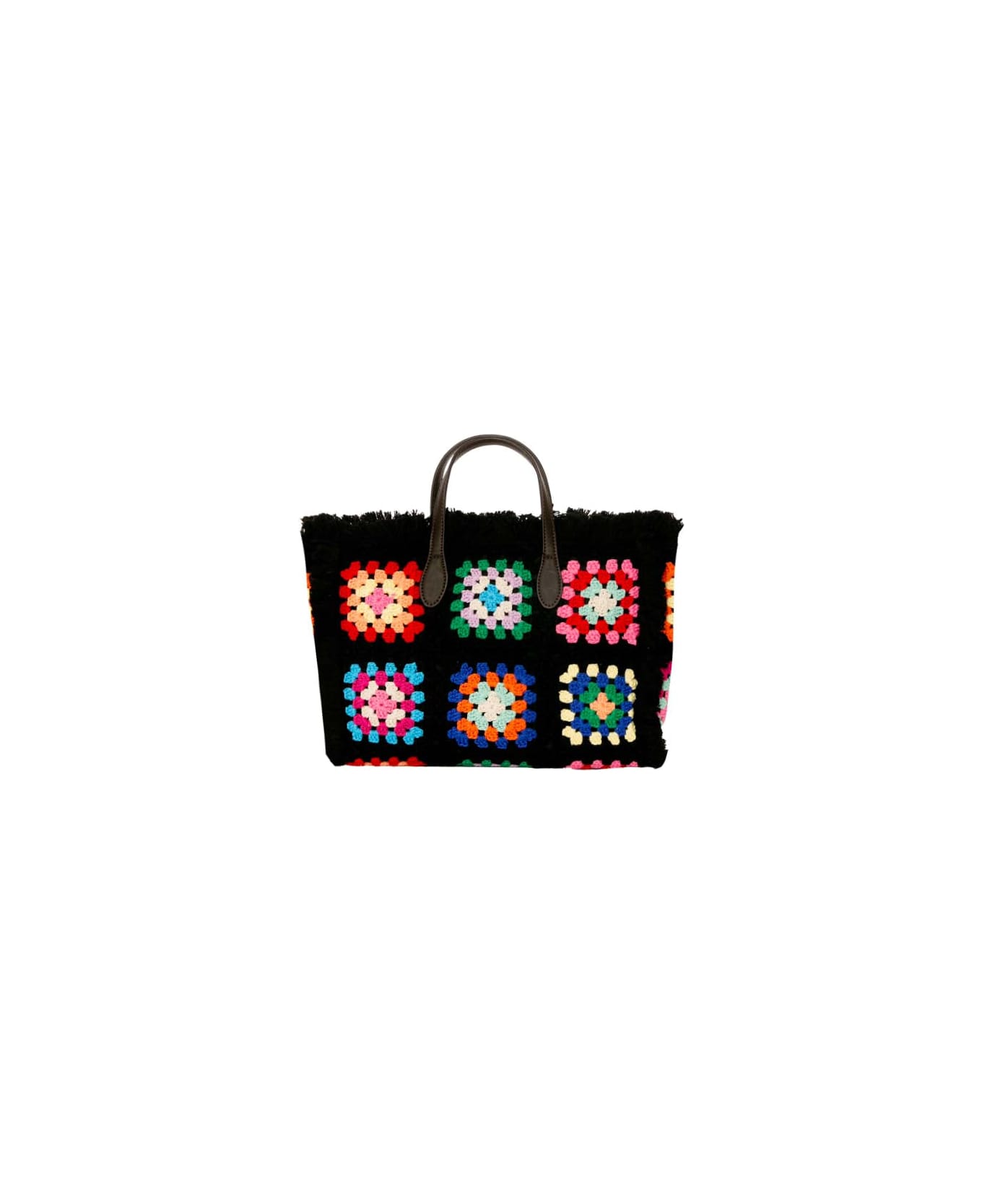 MC2 Saint Barth Colette Crochet Tiles Handbag - BLACK