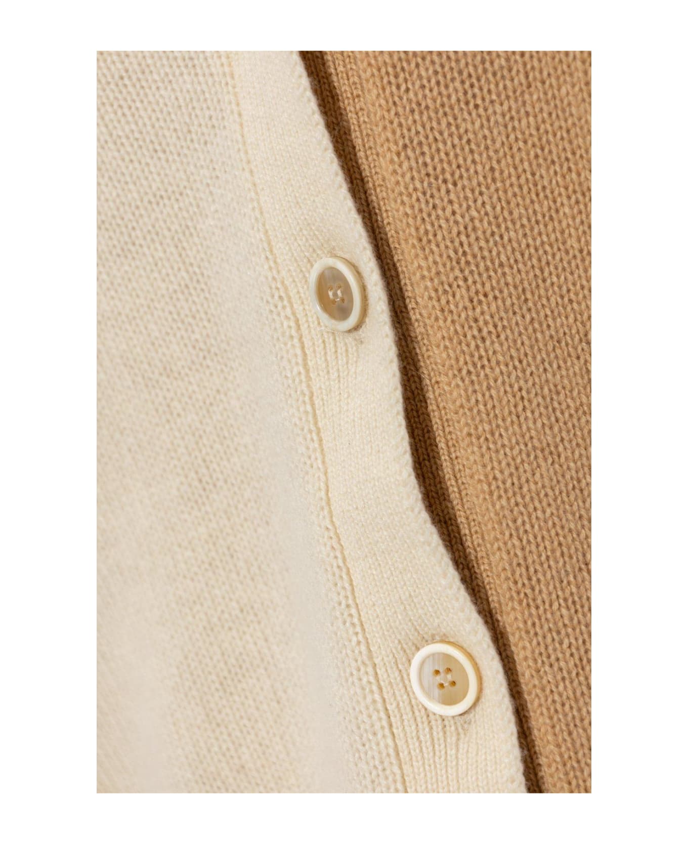 Marni V-neck Buttoned Cardigan - Beige