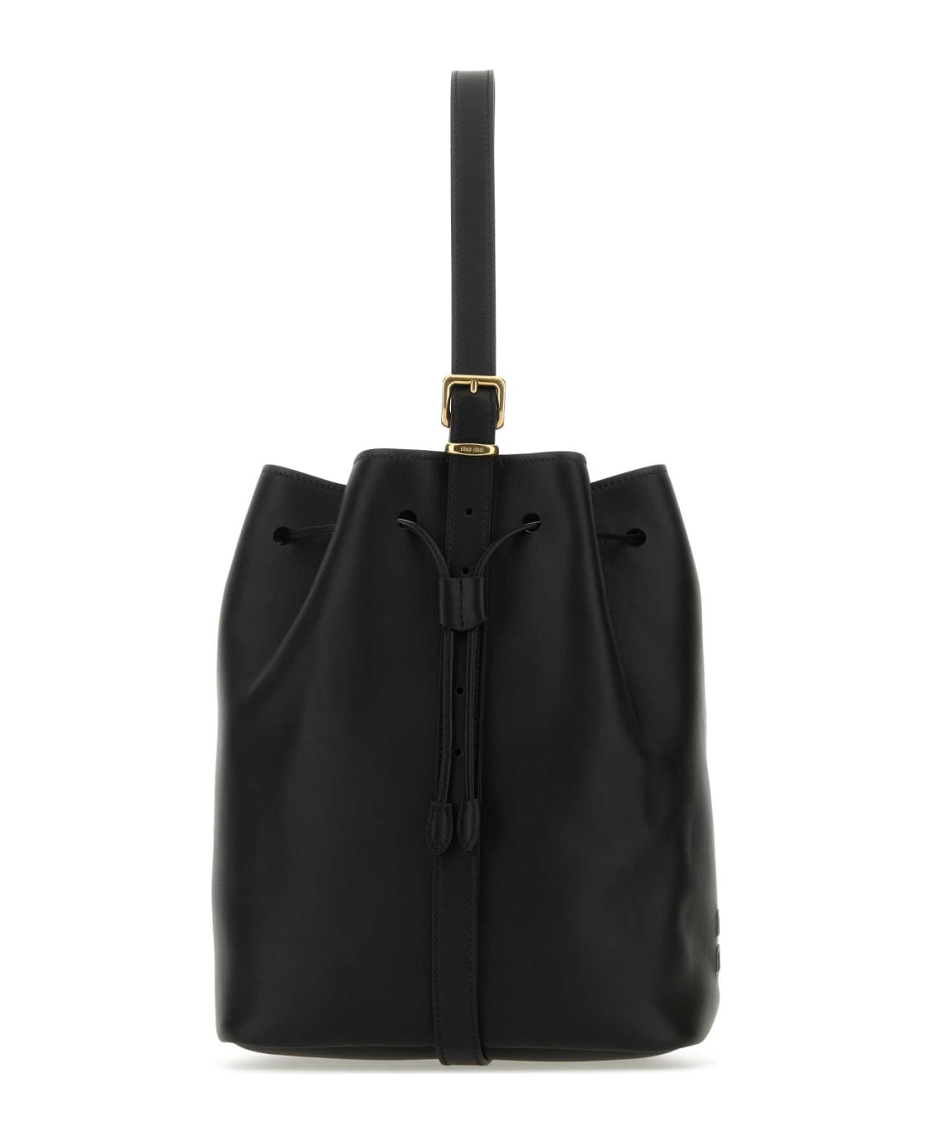 Miu Miu Black Leather Bucket Bag - NERO