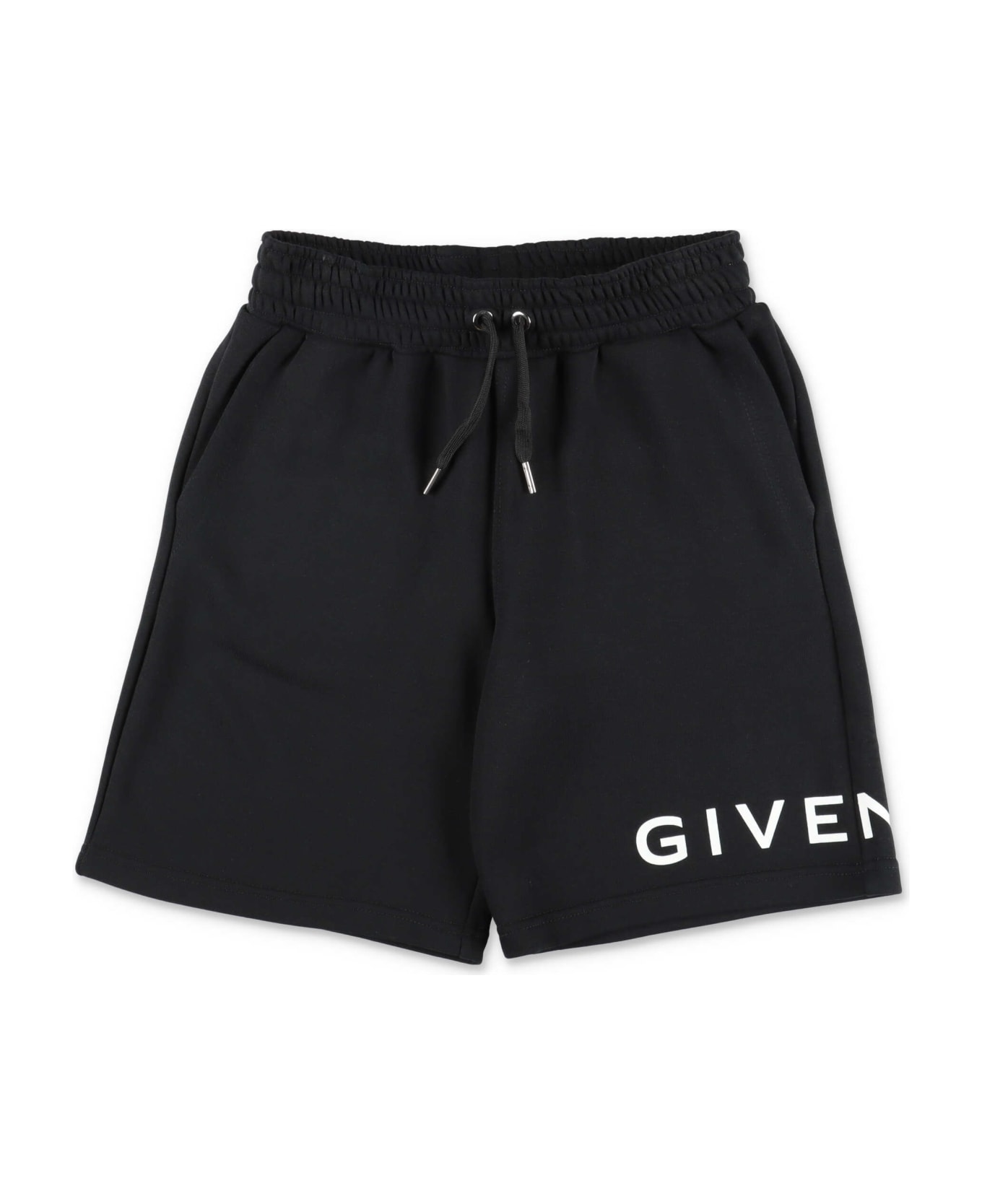 Givenchy Shorts Nero In Felpa Di Cotone Bambino - Nero