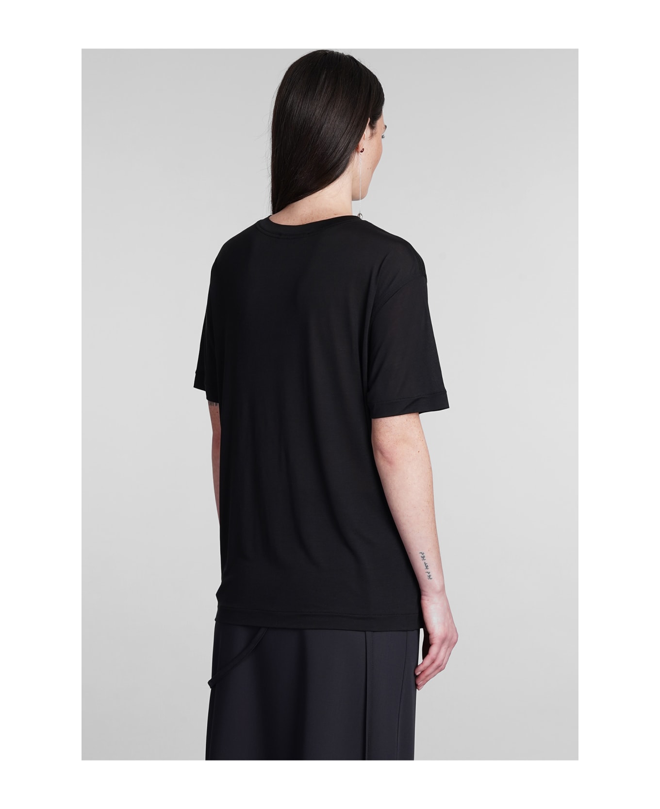 Lemaire T-shirt In Black Silk - black