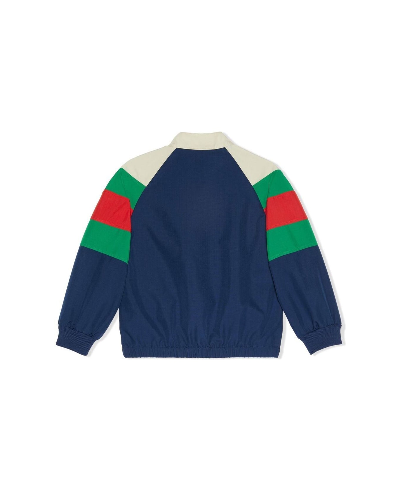 Gucci Colour Block Bomber Jacket In Polyester Girl - Multicolor