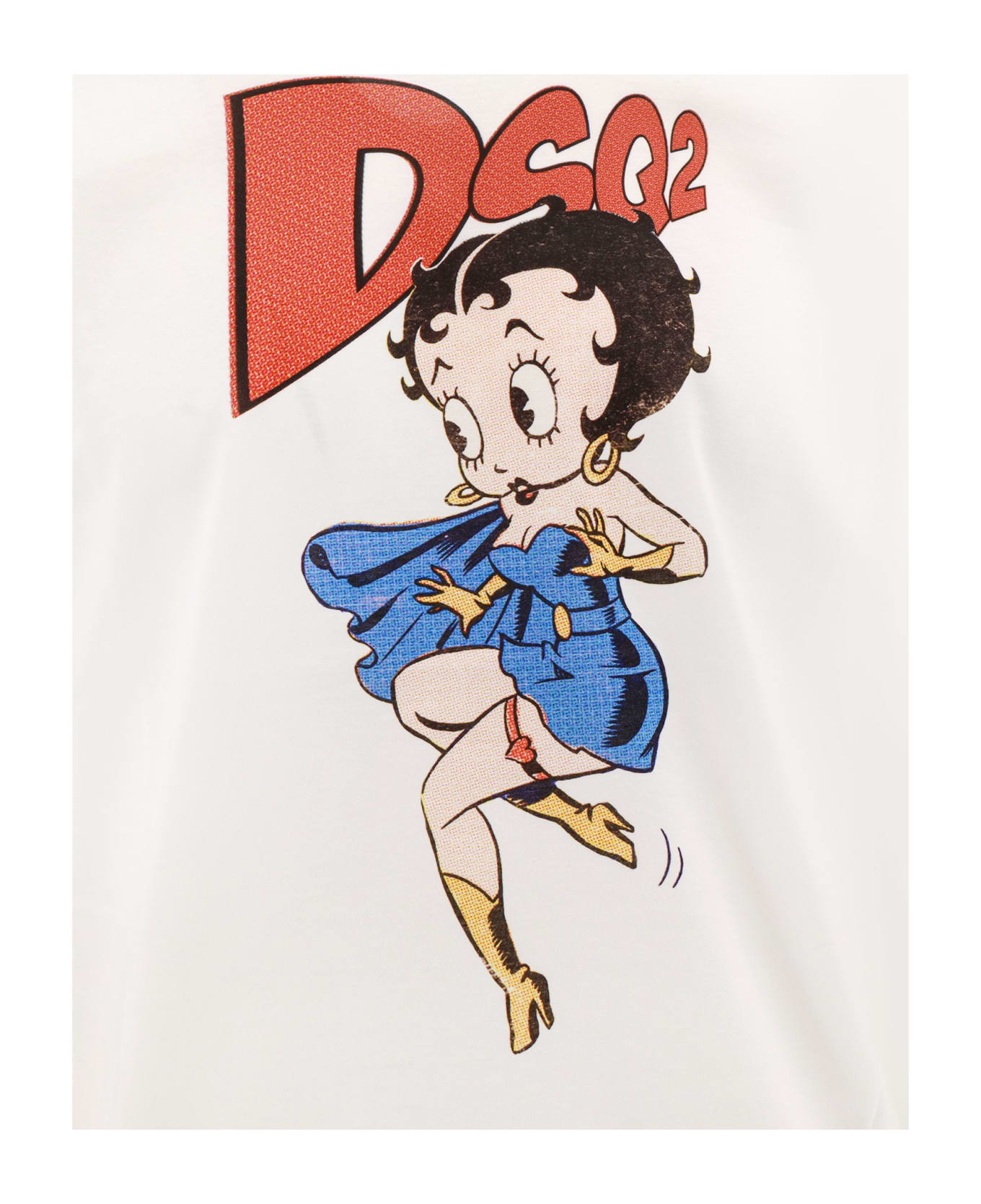 Dsquared2 Cotton T-shirt With Betty Boop Print And Logo - White シャツ