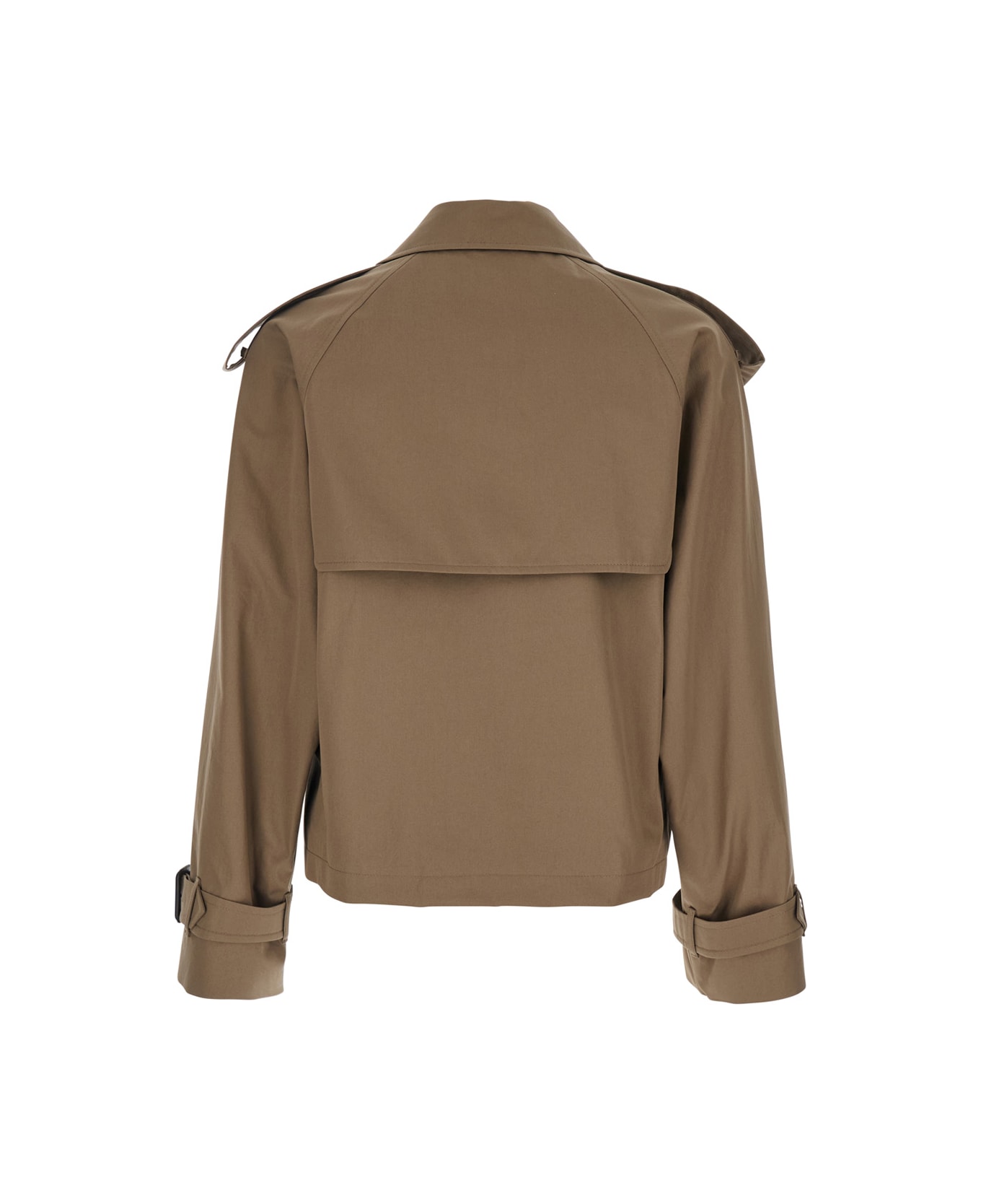Burberry Brown Jacket With Lapels On The Front And Belts On The Cuffs In Cotton Man - Brown