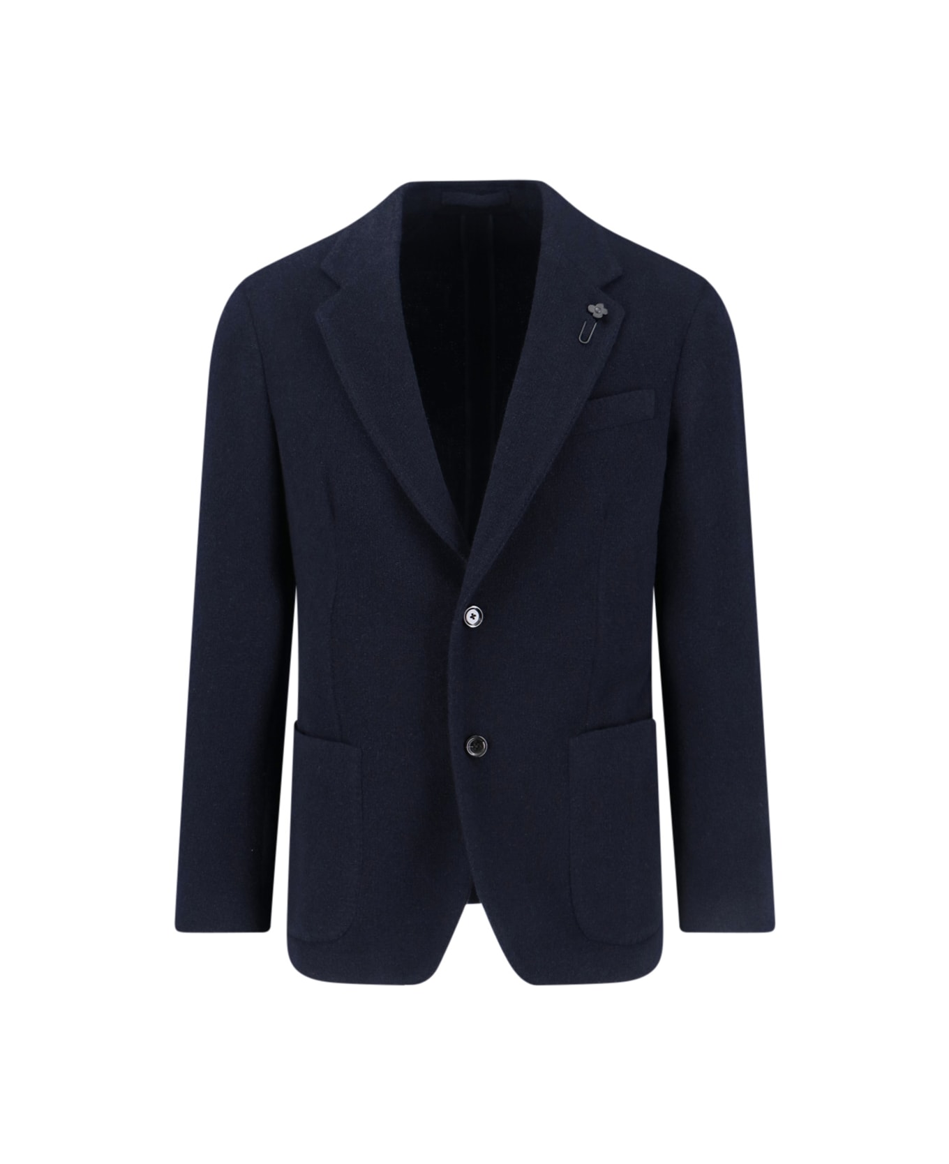 Lardini Single-breasted Virgin Wool Blend Blazer - Blue