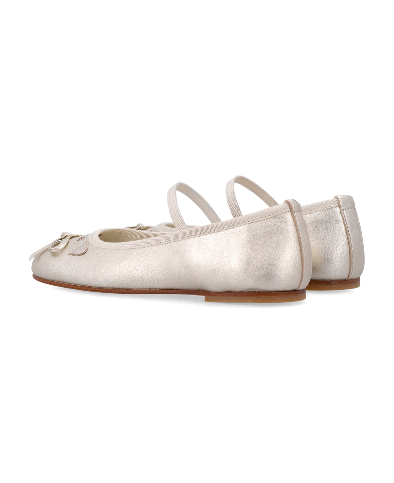 Bonpoint Joie Gold Leather Cat Ballerinas Bonpoint For Girl - GOLD