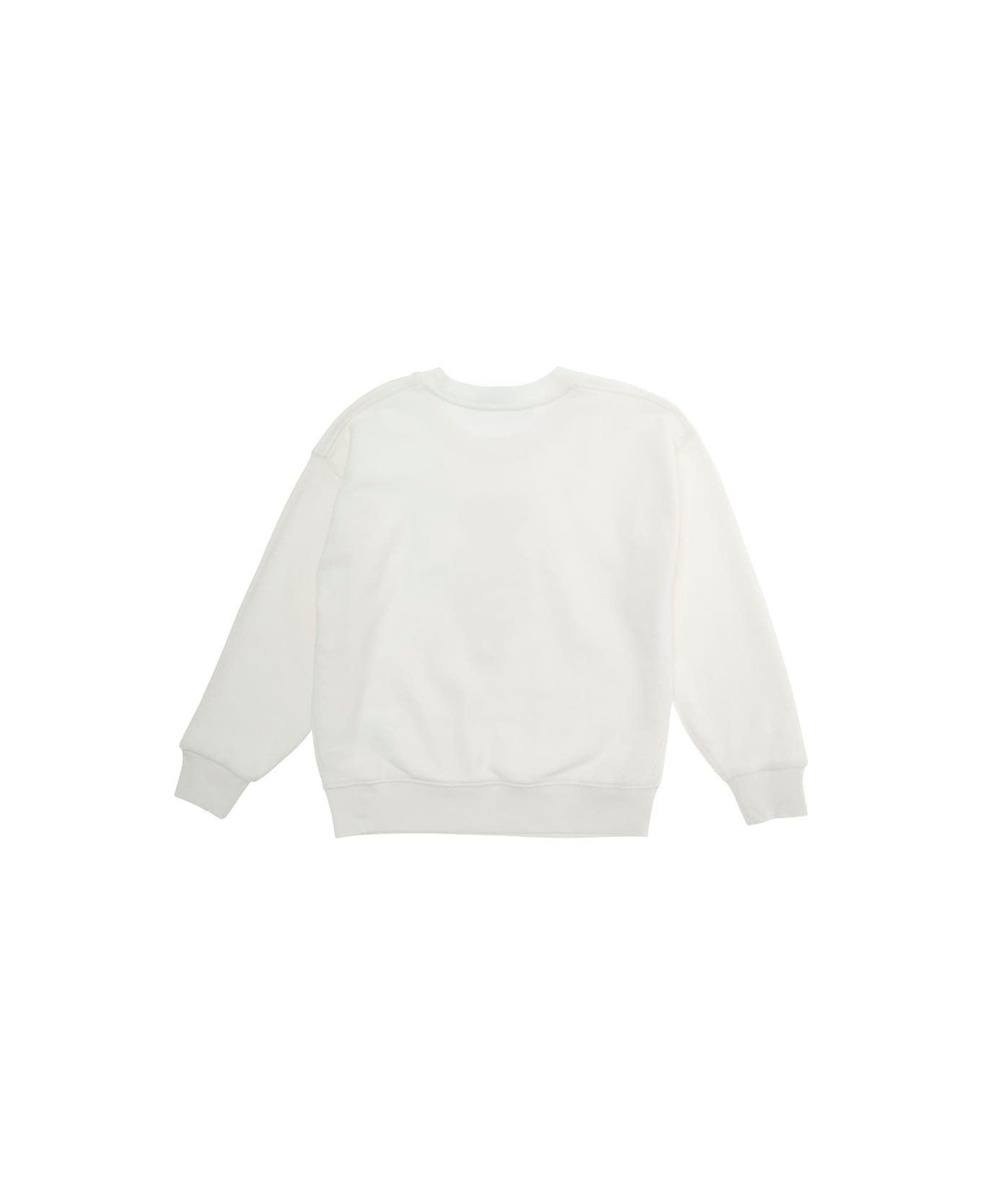 Polo Ralph Lauren White Sweatshirt With Maxi Logo Print On The Front And Logo Lettering On The Front In Cotton Blend Girl - White