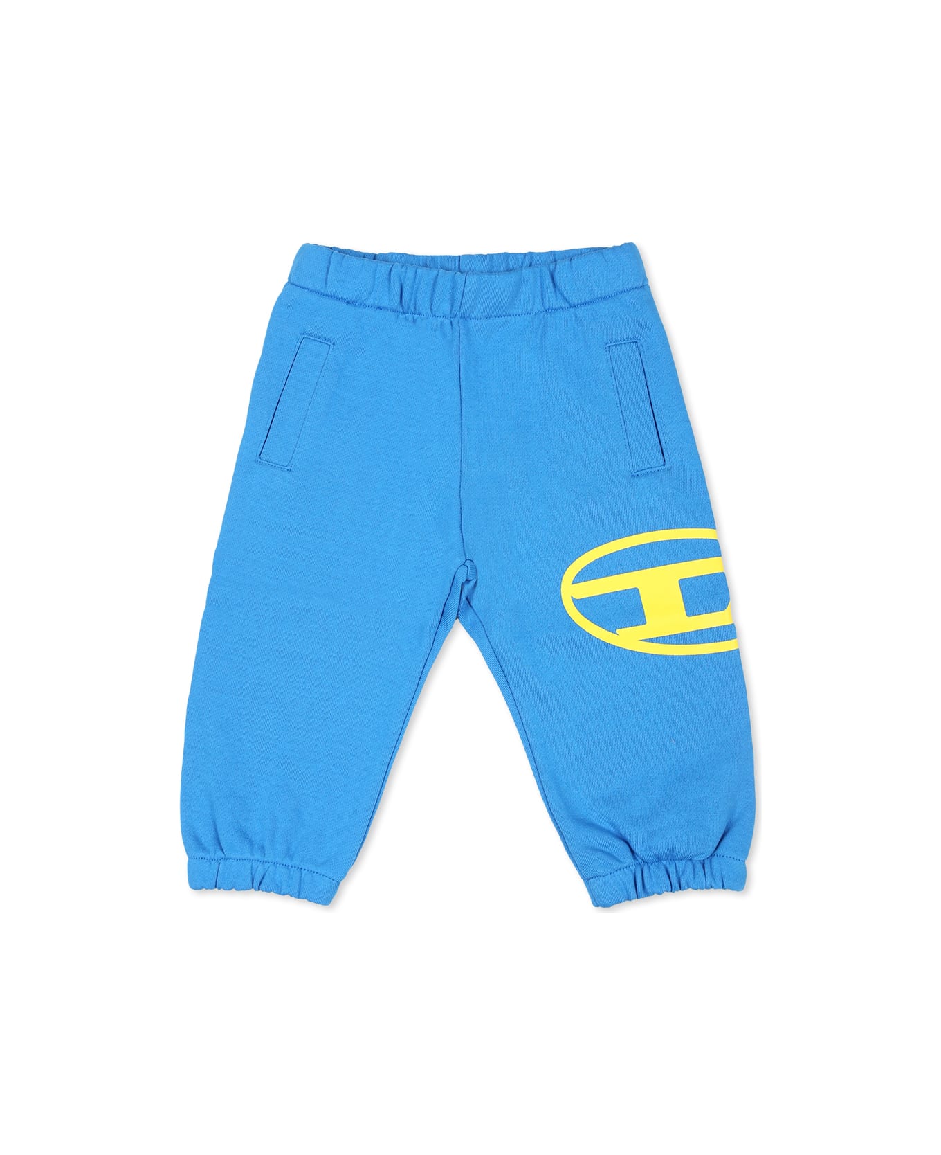 Diesel Light Blue Trousers For Baby Boy With Logo - Light Blue ボトムス