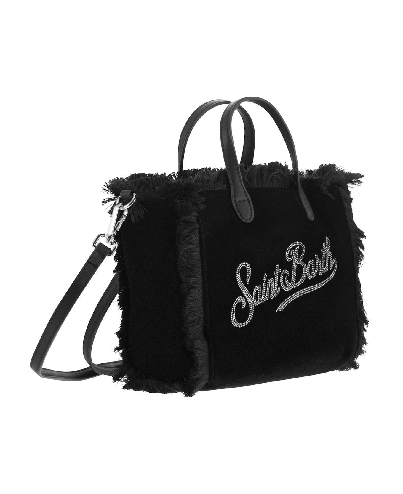 MC2 Saint Barth Mini Vanity Bag With Bangs And Rhinestone Logo - Black