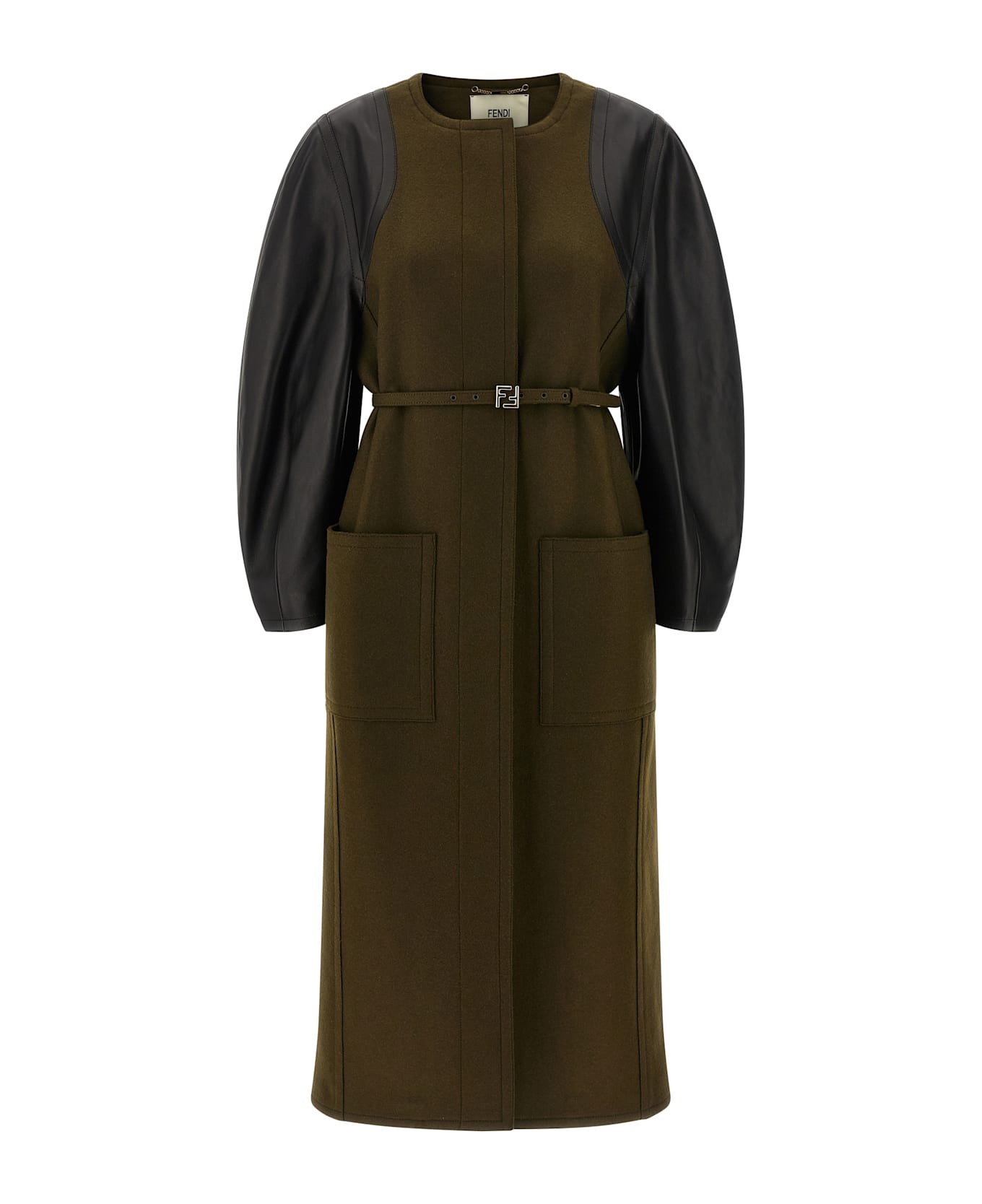 Fendi 
wool Felt
 Coat - GREEN